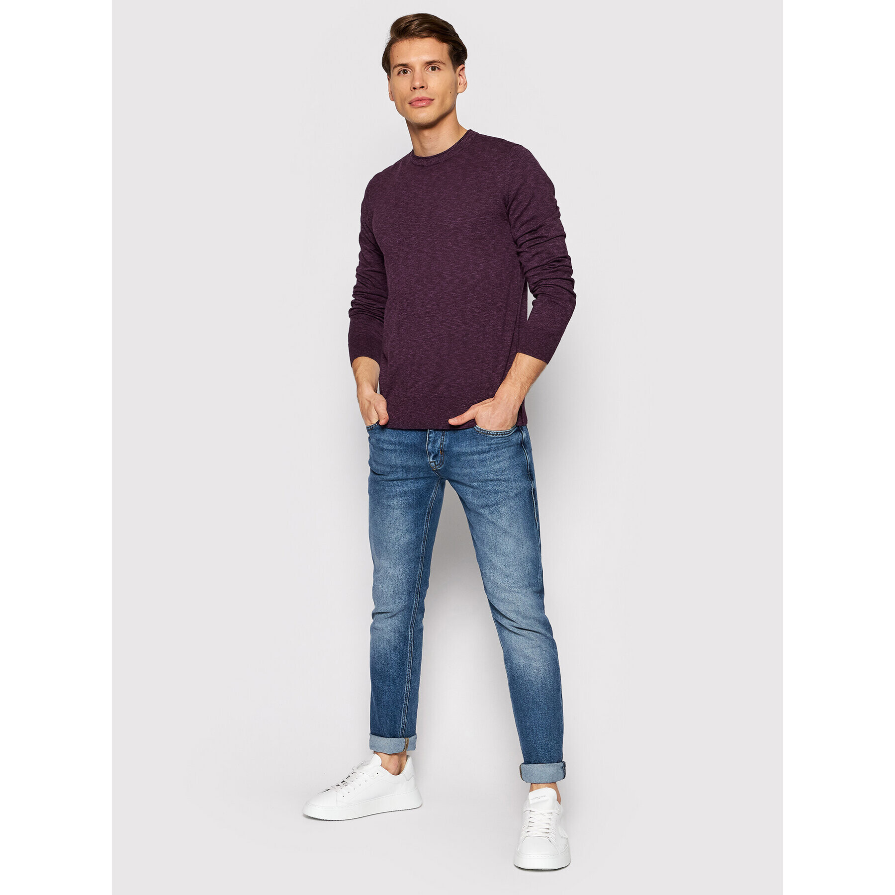 Boss Pulover Kamnioda 50454925 Violet Slim Fit - Pled.ro