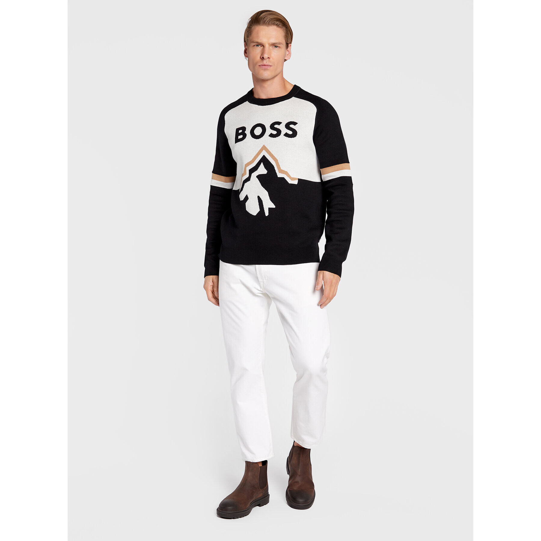 Boss Pulover Lanius 50477391 Negru Regular Fit - Pled.ro