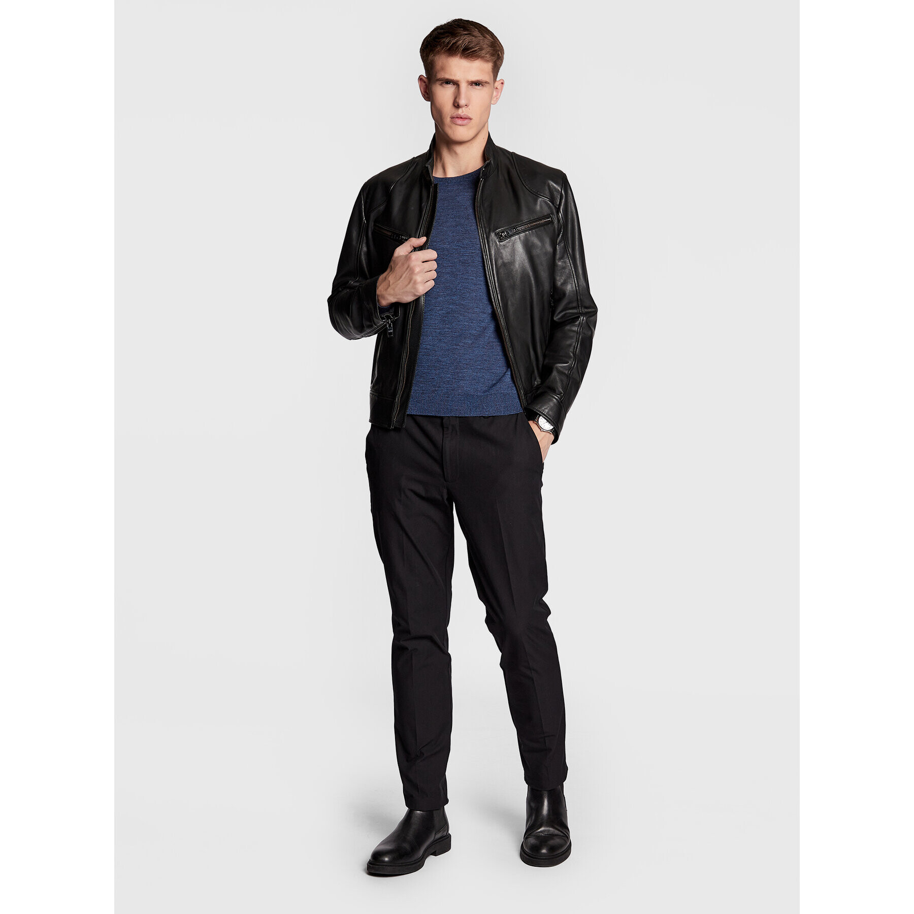 Boss Pulover Leno-P 50468239 Bleumarin Slim Fit - Pled.ro