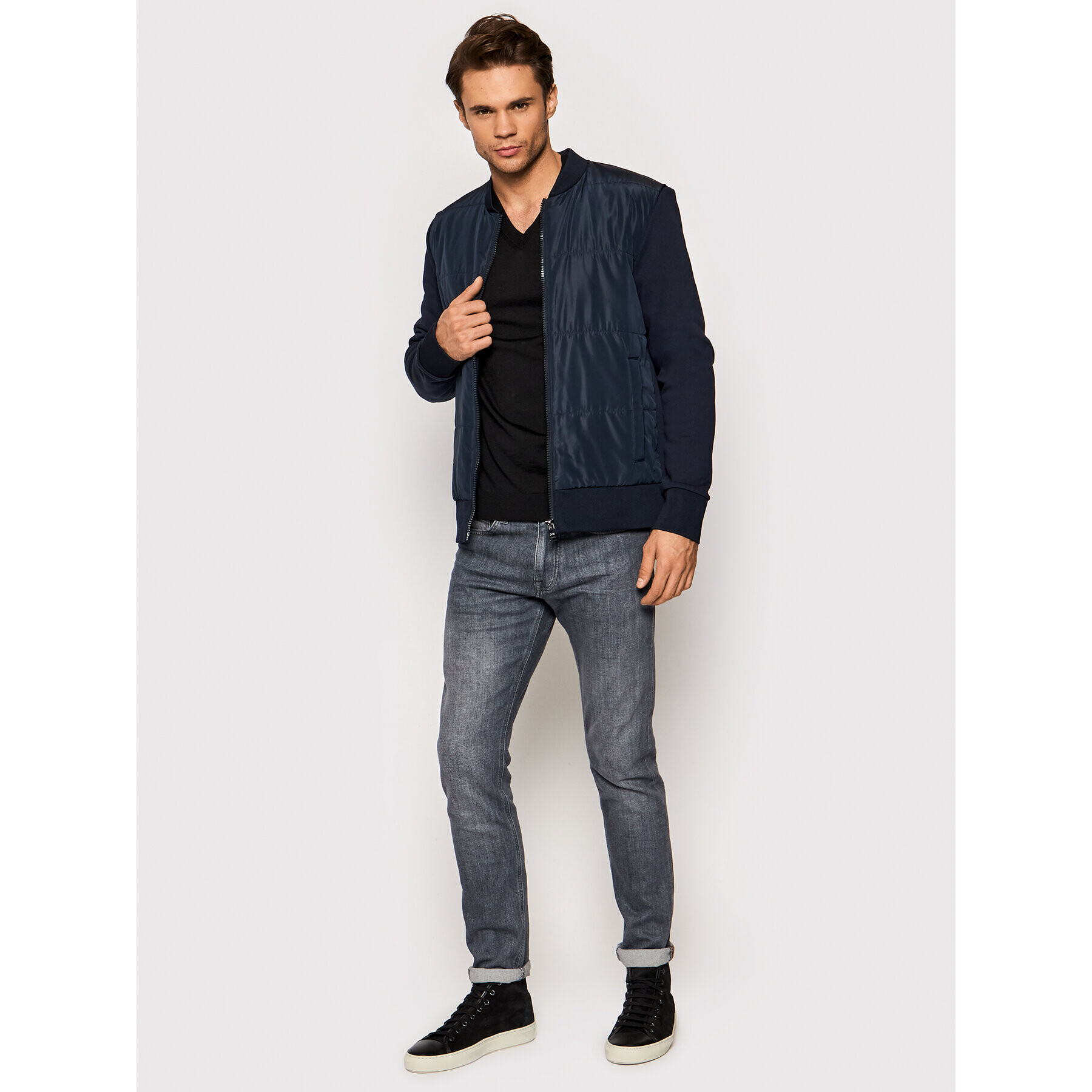 Boss Pulover Melba-P 50378576 Negru Slim Fit - Pled.ro