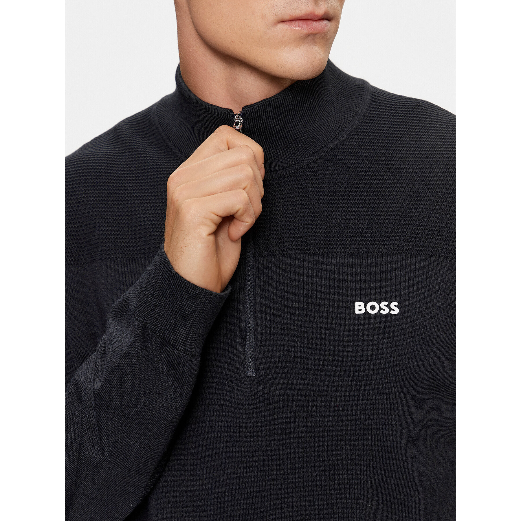 Boss Pulover Momentum-X_QZ 50498560 Bleumarin Regular Fit - Pled.ro