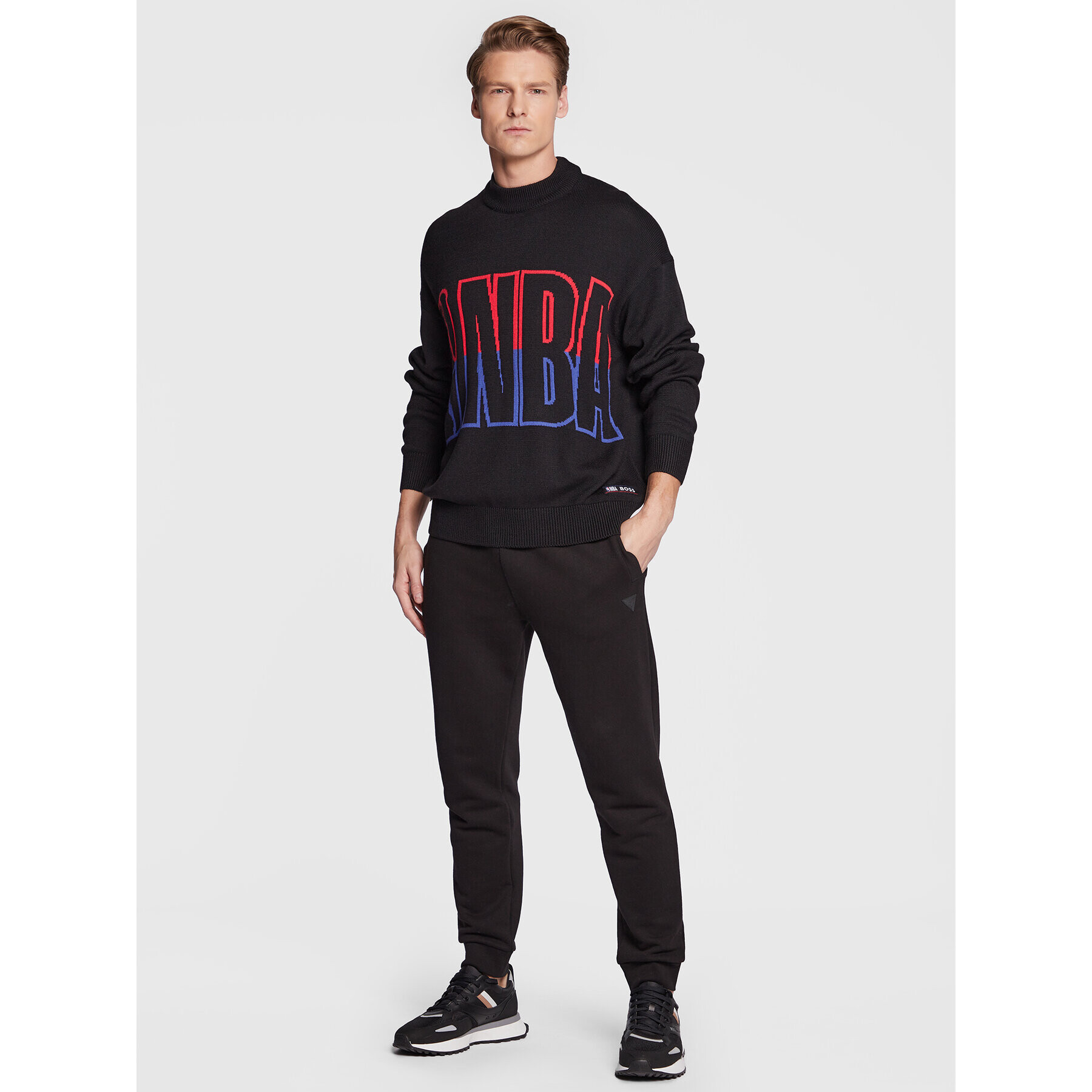 Boss Pulover NBA 50478500 Negru Relaxed Fit - Pled.ro