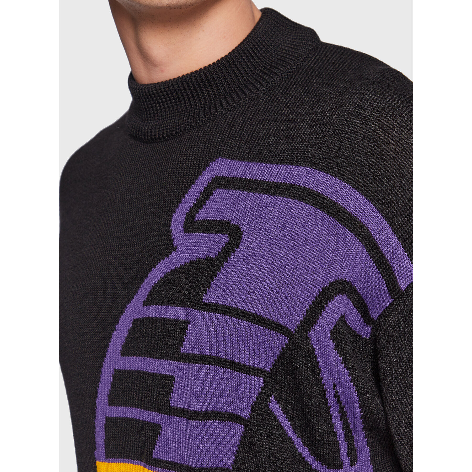 Boss Pulover NBA Knit_Lakers 50480077 Negru Regular Fit - Pled.ro