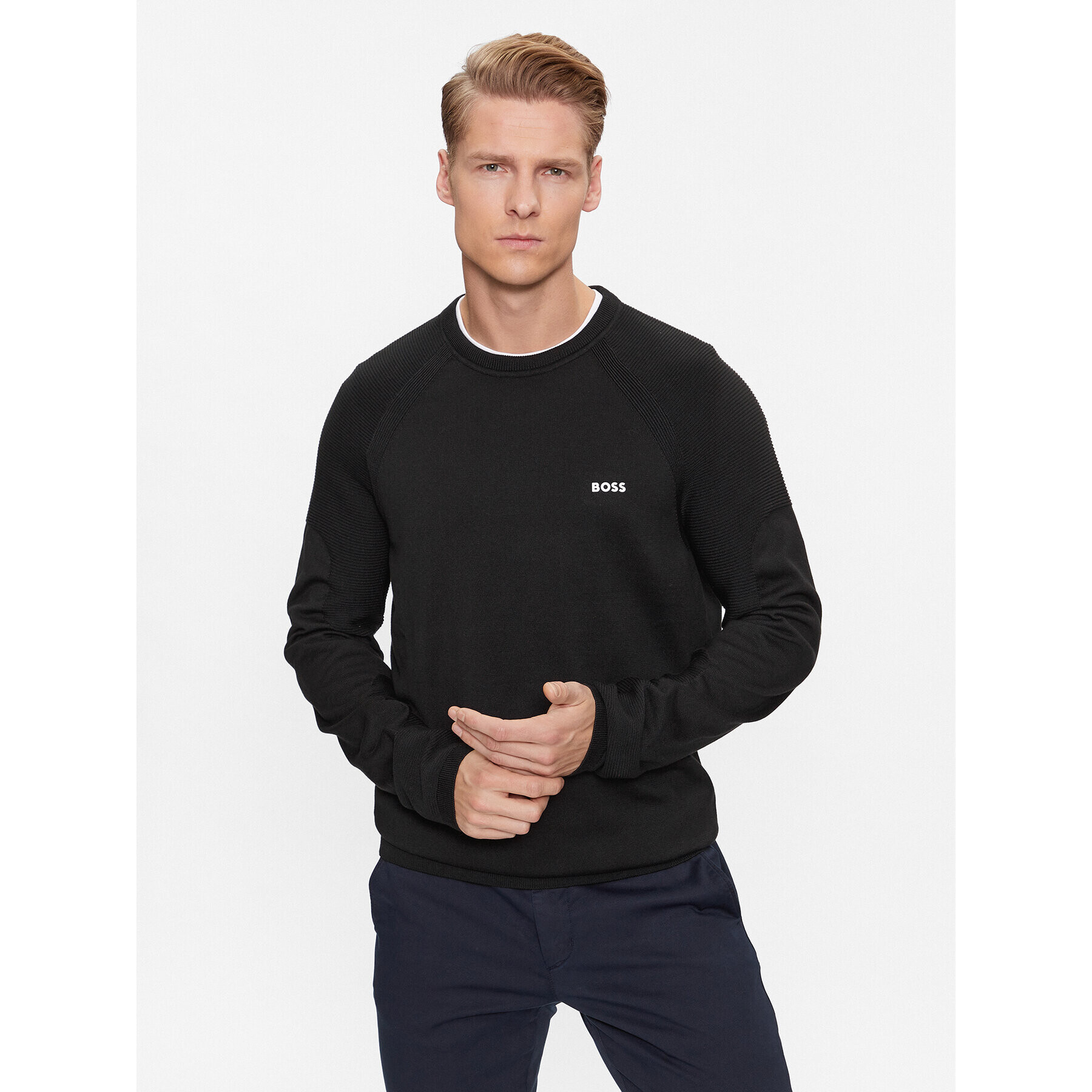 Boss Pulover Perform-X_Cn 50498519 Negru Regular Fit - Pled.ro