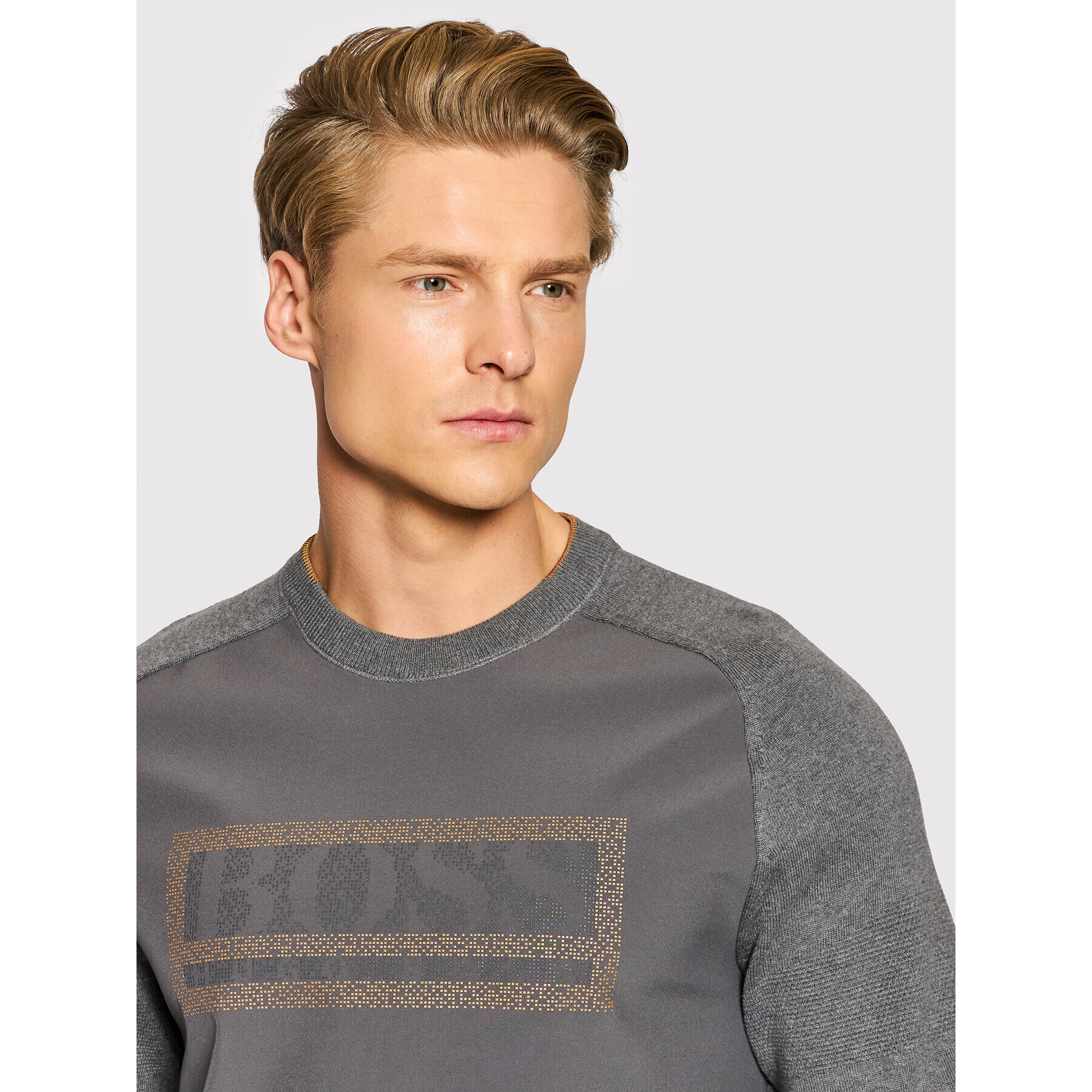 Boss Pulover Rexo 50456143 Gri Regular Fit - Pled.ro