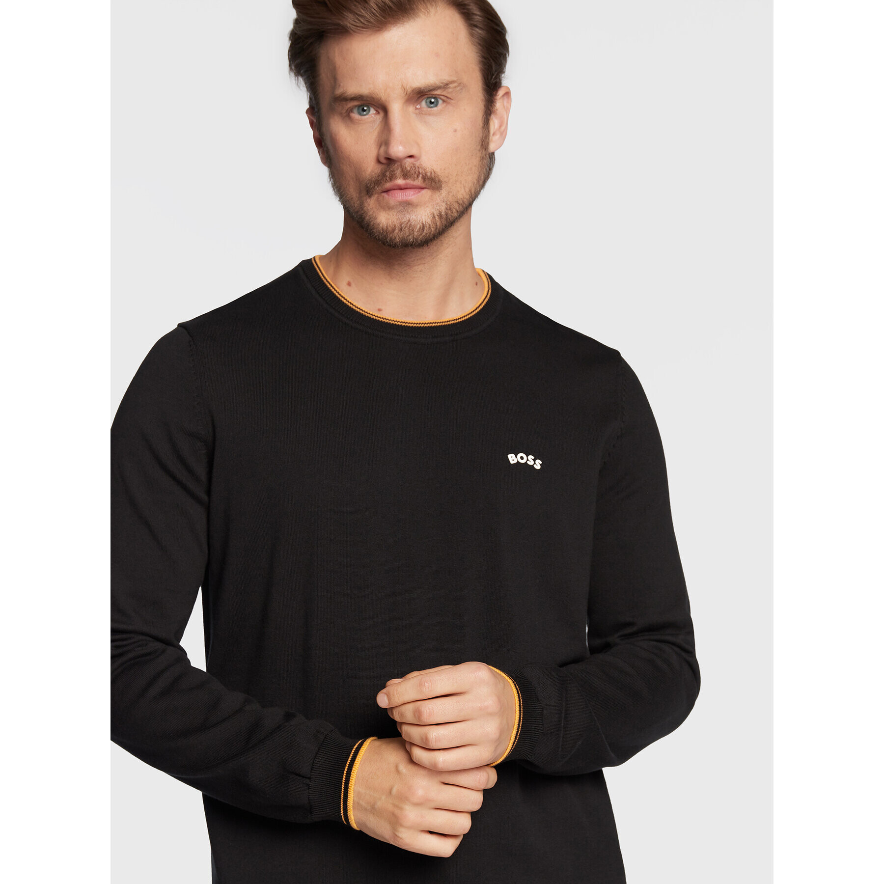 Boss Pulover Ritom_W22 50475068 Negru Regular Fit - Pled.ro