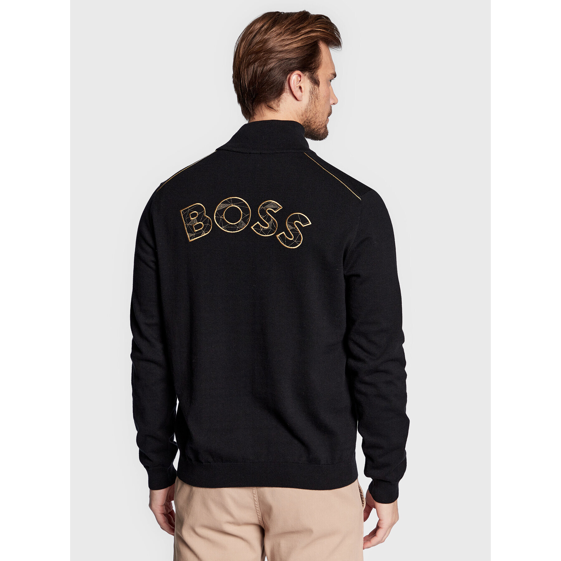 Boss Pulover Zoldan 50475143 Negru Regular Fit - Pled.ro