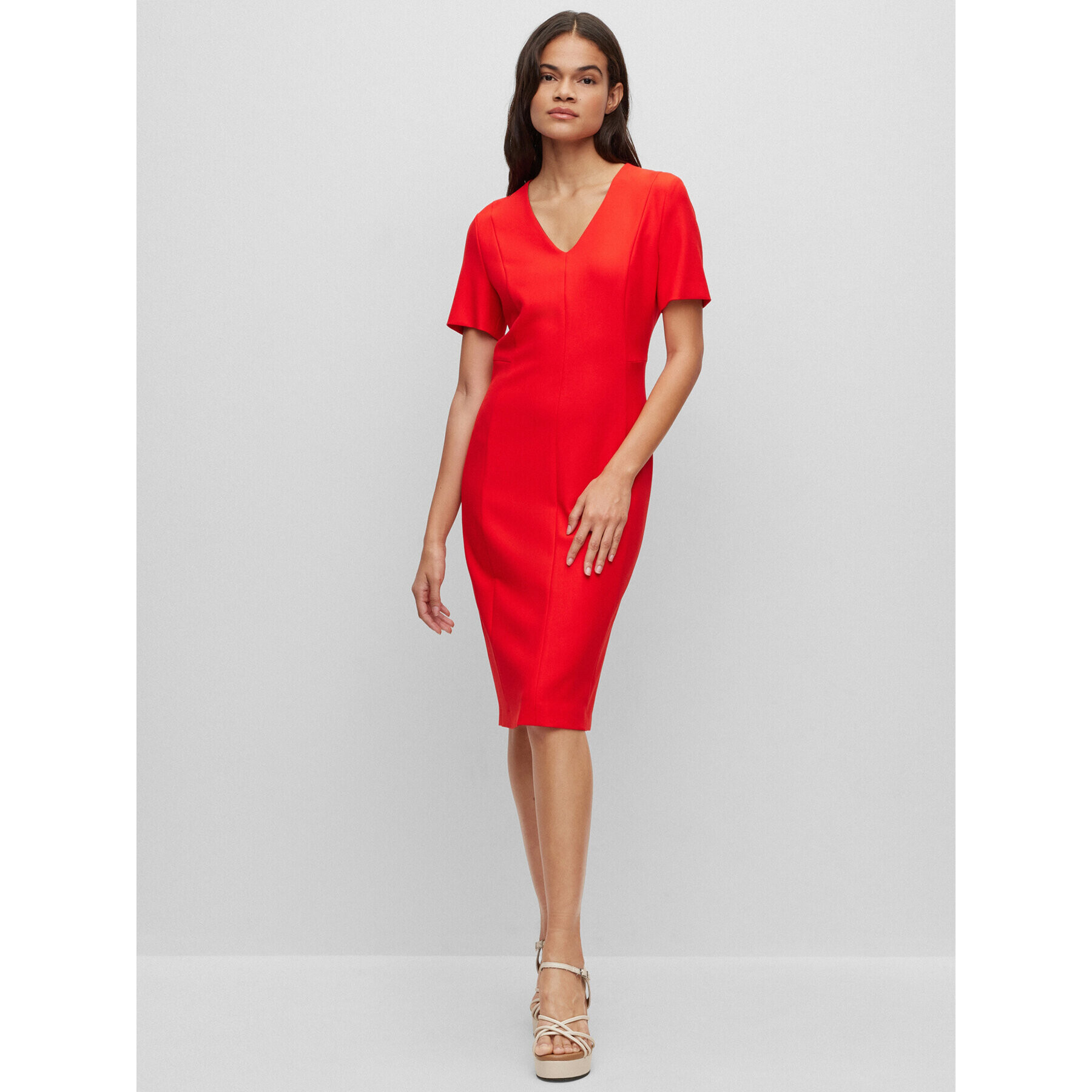 Boss Rochie 50490044 Roșu Slim Fit - Pled.ro