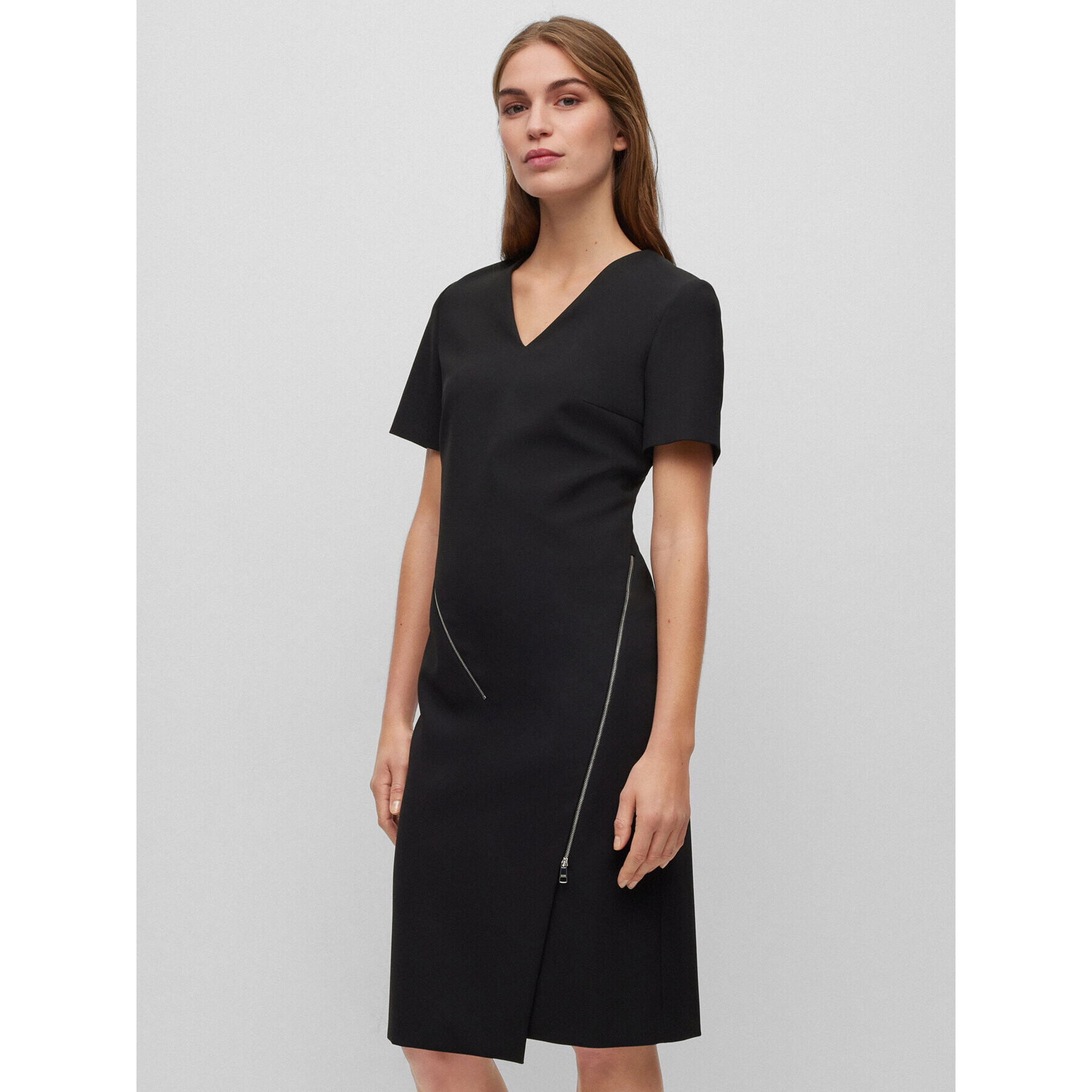 Boss Rochie de zi 50496099 Negru Slim Fit - Pled.ro