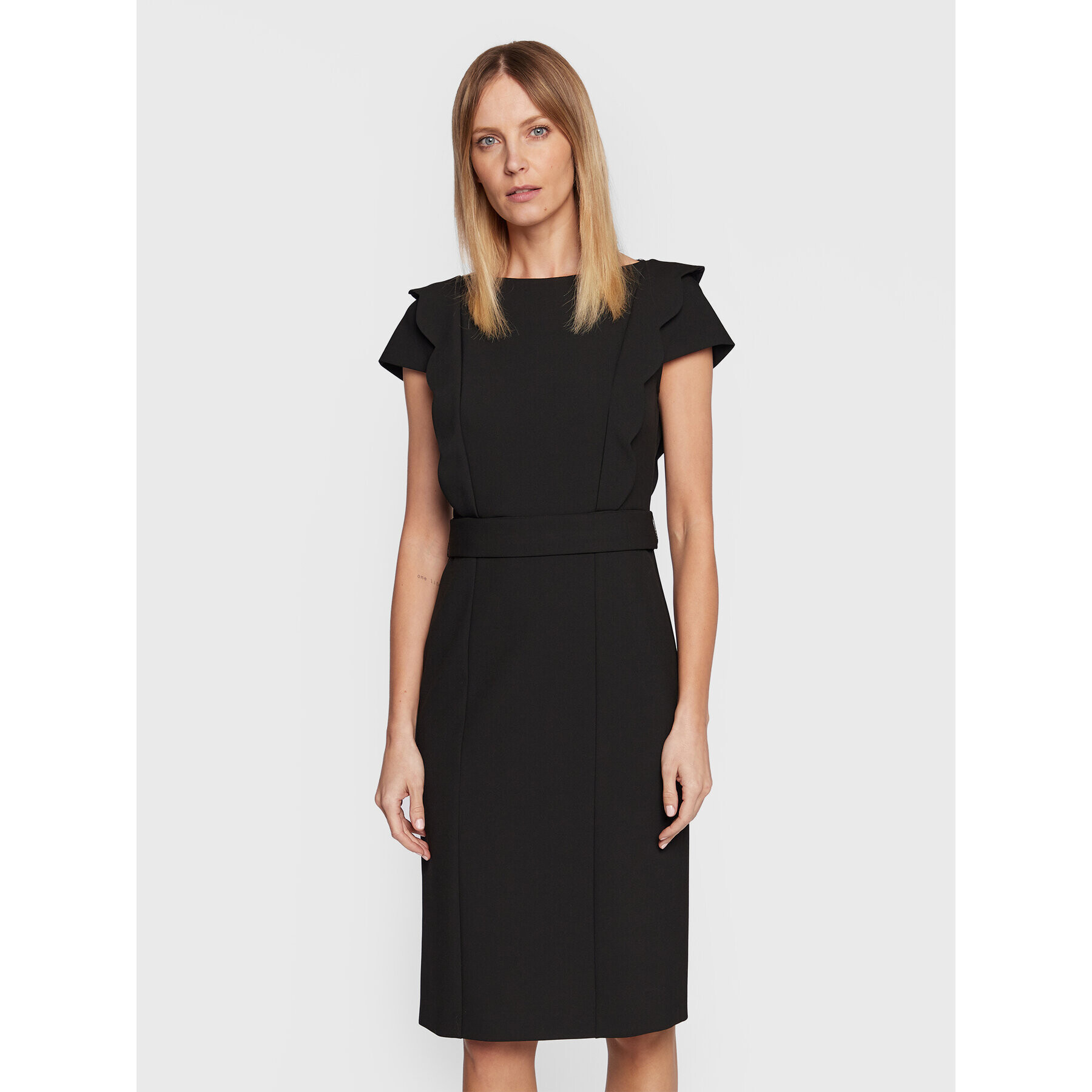 Boss Rochie de zi Duwena 50478902 Negru Slim Fit - Pled.ro