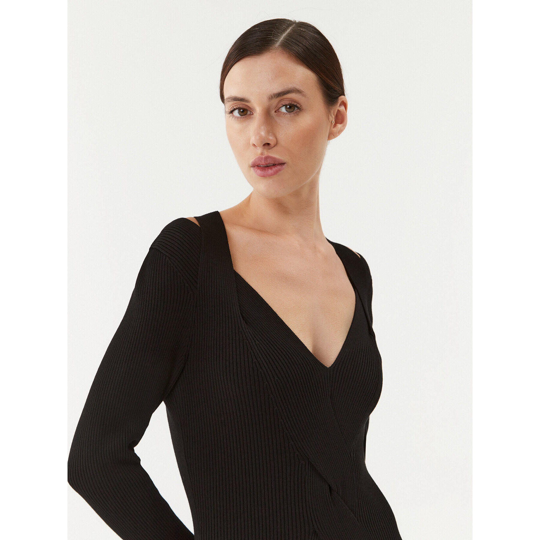 Boss Rochie tricotată Famelina 50493914 Negru Slim Fit - Pled.ro