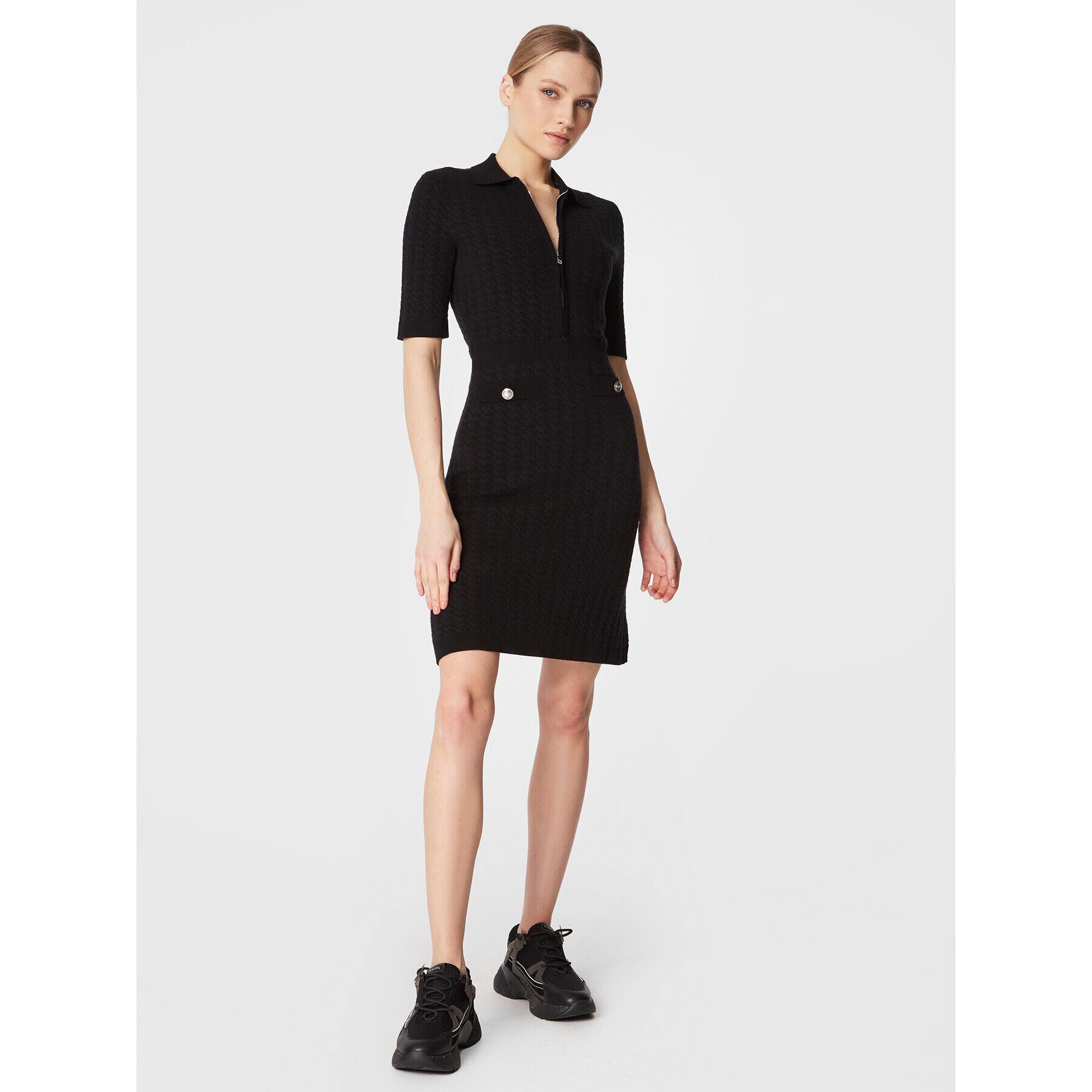 Boss Rochie tricotată Farese 50478826 Negru Slim Fit - Pled.ro