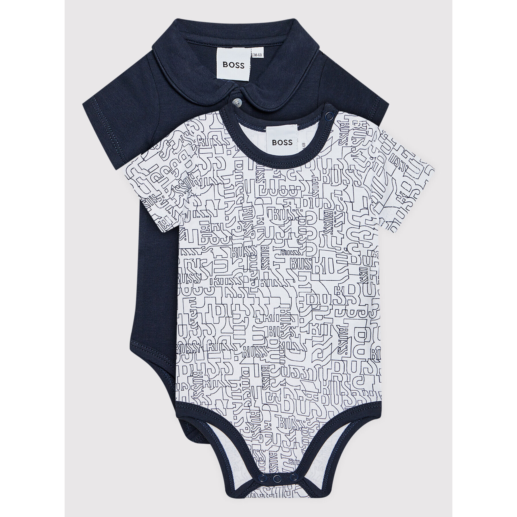 Boss Set 2 body-uri pentru copii J98363 Bleumarin Regular Fit - Pled.ro