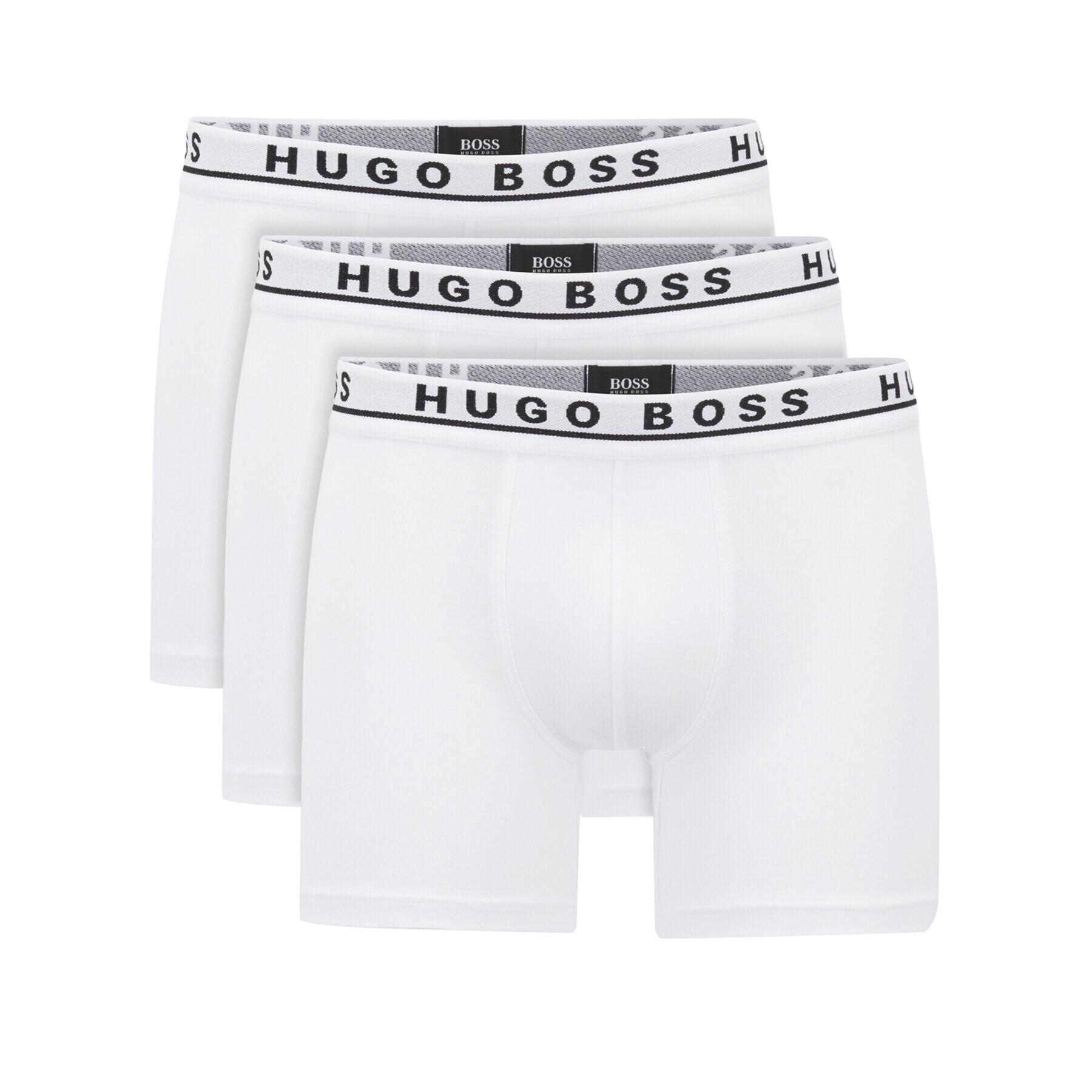 Boss Set 3 perechi de boxeri Brief 3P CO/EL 50325404 Alb - Pled.ro