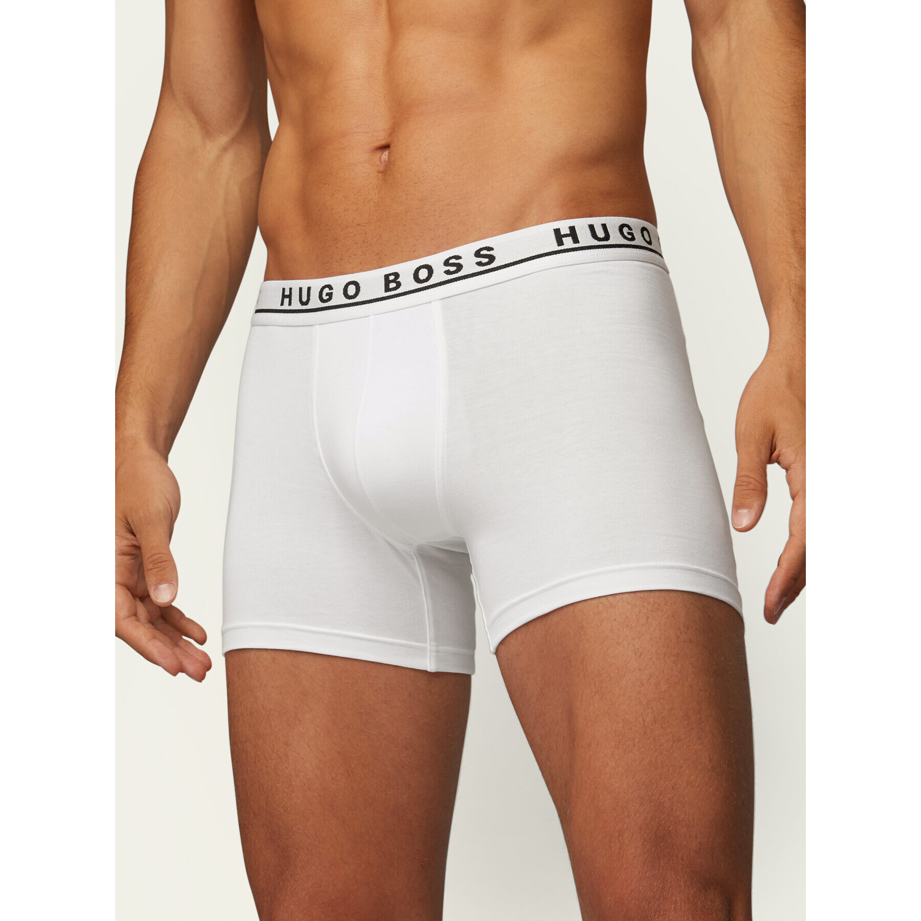 Boss Set 3 perechi de boxeri Brief 3P CO/EL 50325404 Alb - Pled.ro