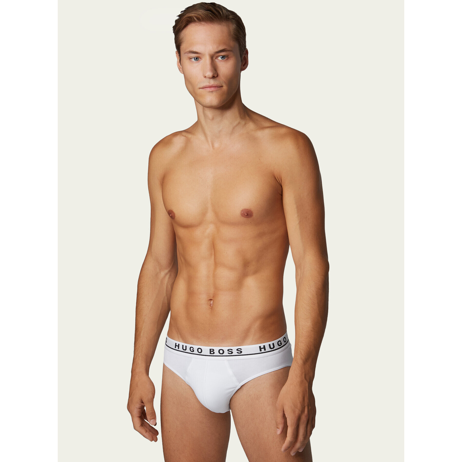 Boss Set 3 perechi de slipuri Brief 3P Co/El 50325402 Alb - Pled.ro