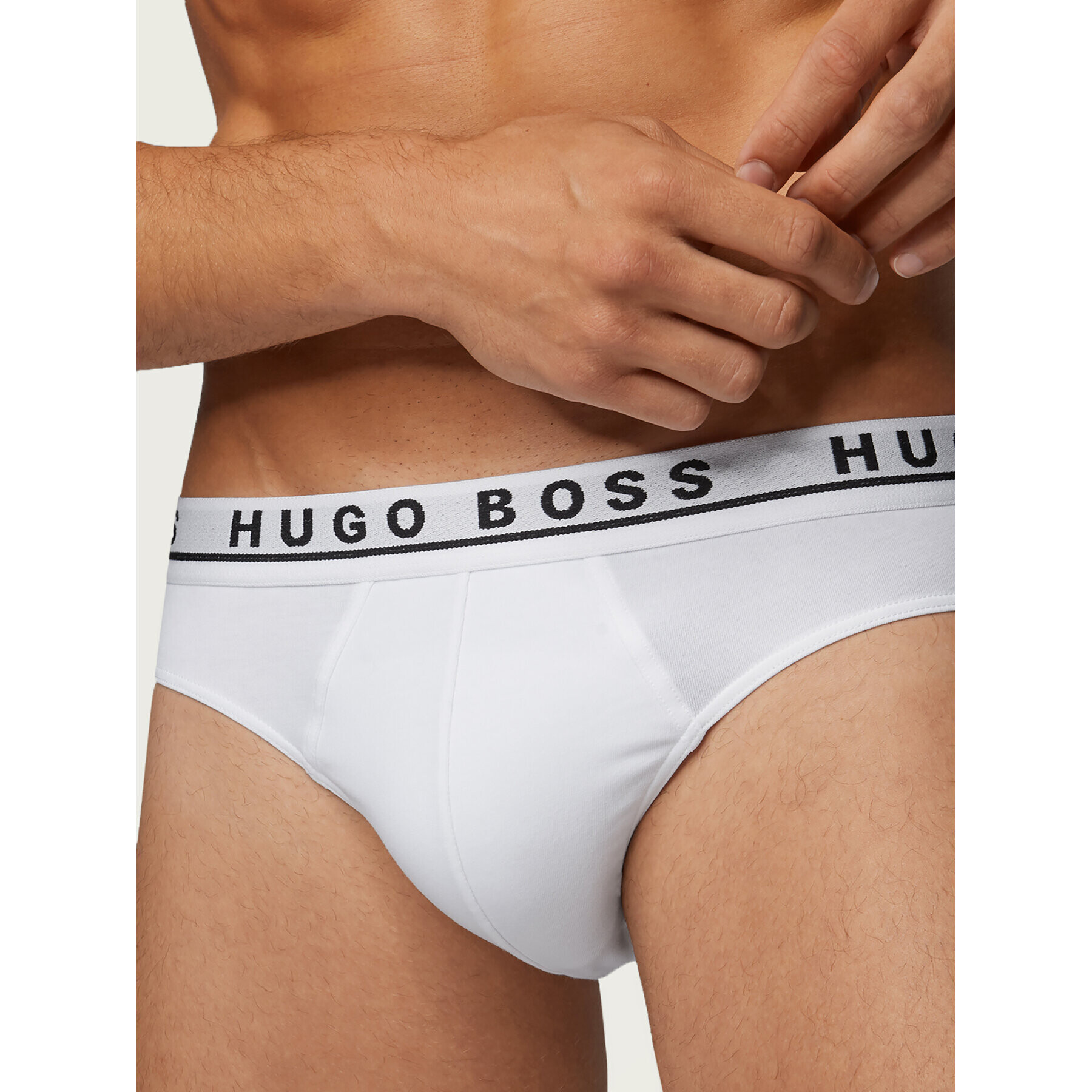 Boss Set 3 perechi de slipuri Brief 3P Co/El 50325402 Alb - Pled.ro