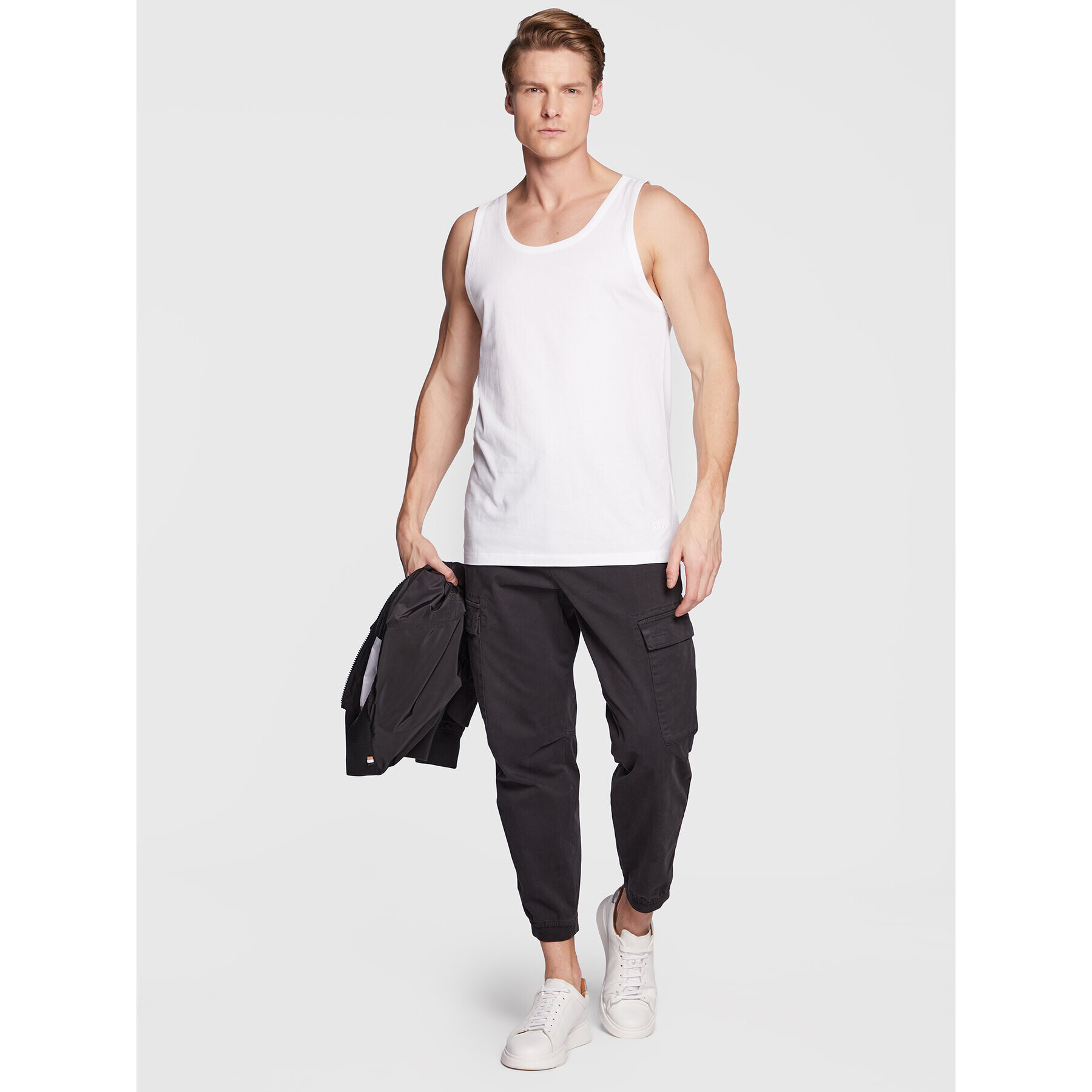 Boss Set 3 Tank top-uri 50475278 Alb Regular Fit - Pled.ro