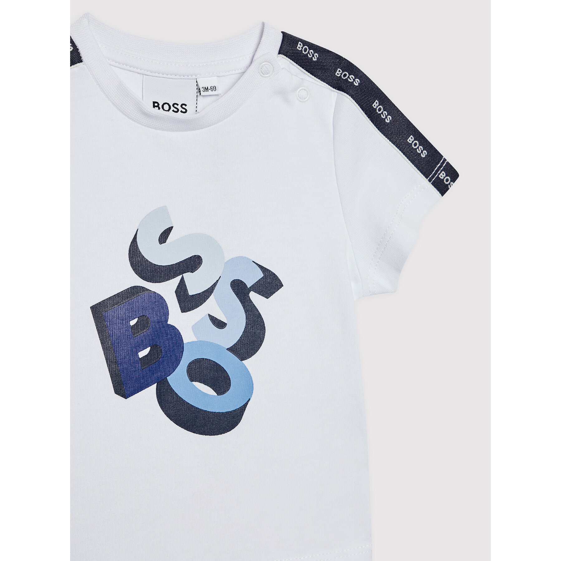 Boss Set tricou și pantaloni scurți sport J98353 Alb Regular Fit - Pled.ro