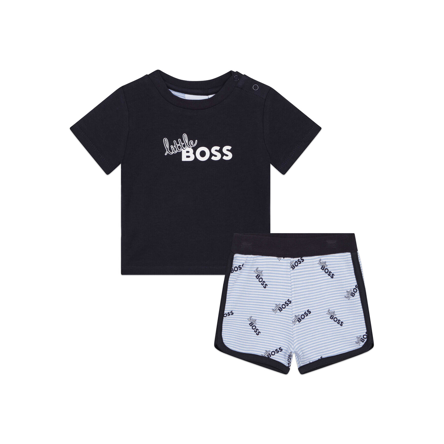 Boss Set tricou și pantaloni scurți sport J98415 Bleumarin Regular Fit - Pled.ro