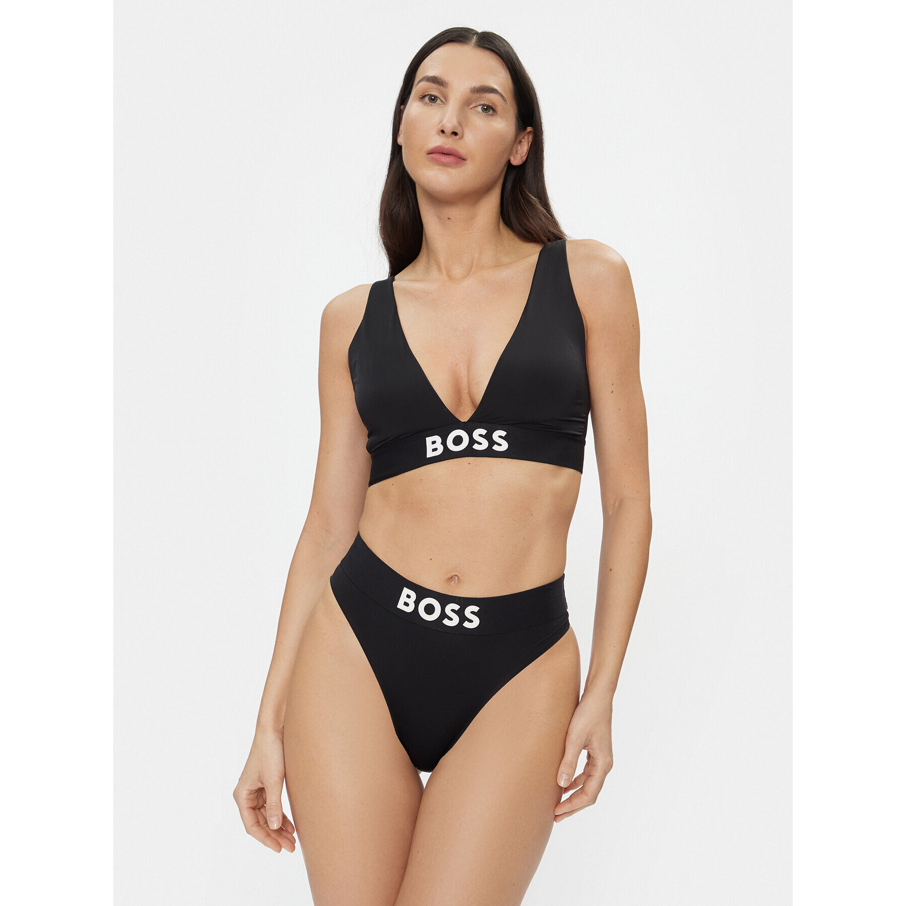 Boss Sutien Bralette Triangle Padded Stmt 50497878 Negru - Pled.ro