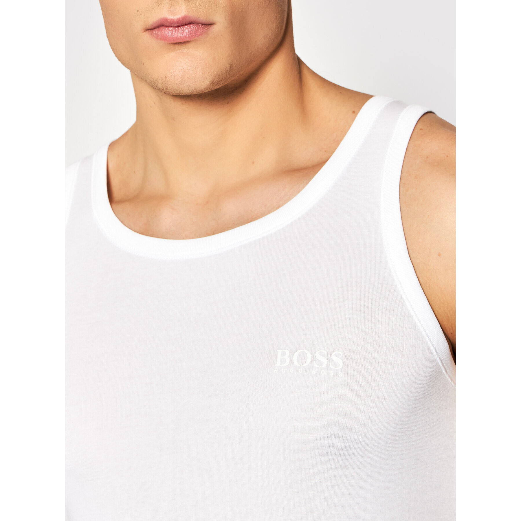 Boss Tank top Original 50377696 Alb Regular Fit - Pled.ro