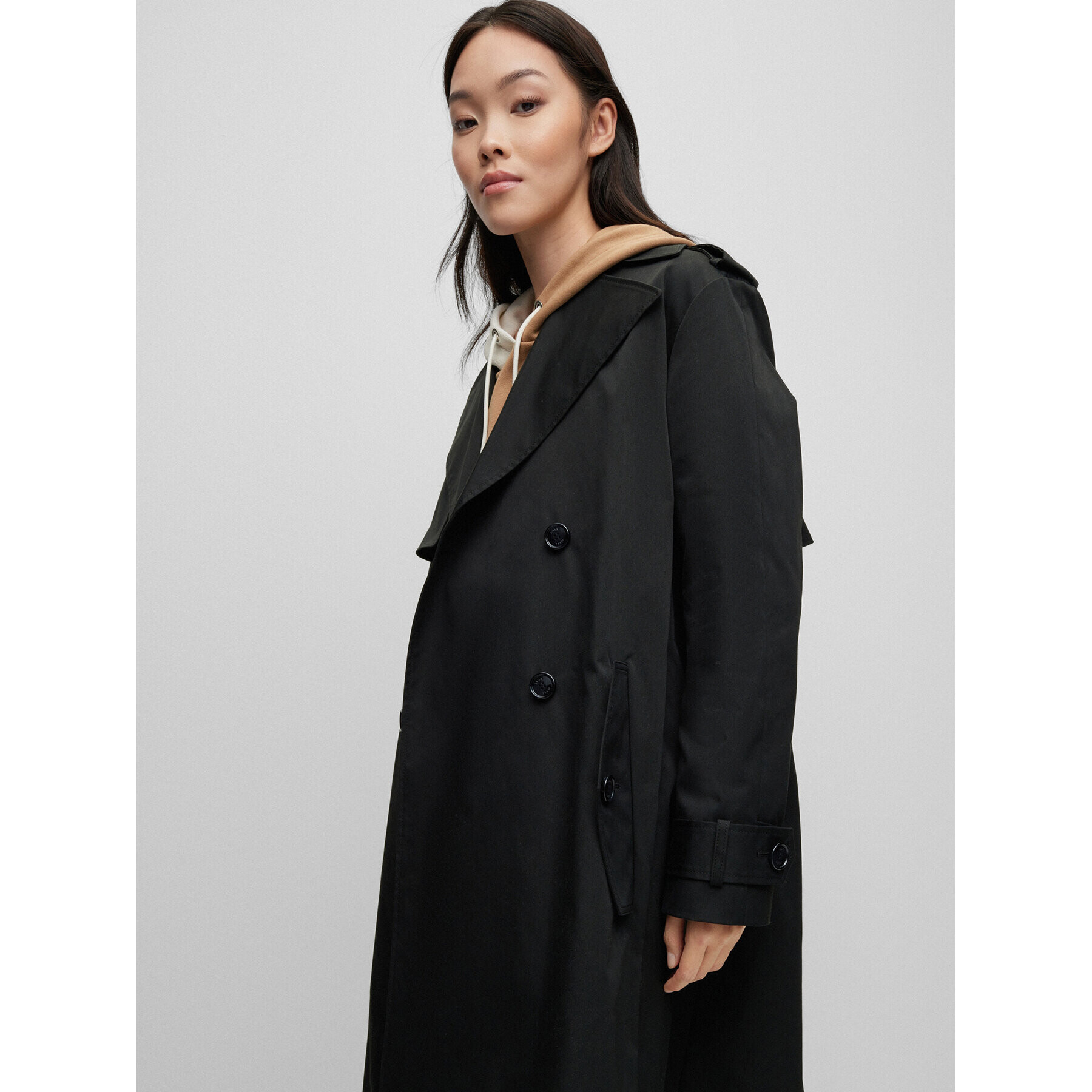 Boss Trench 50489153 Negru Regular Fit - Pled.ro