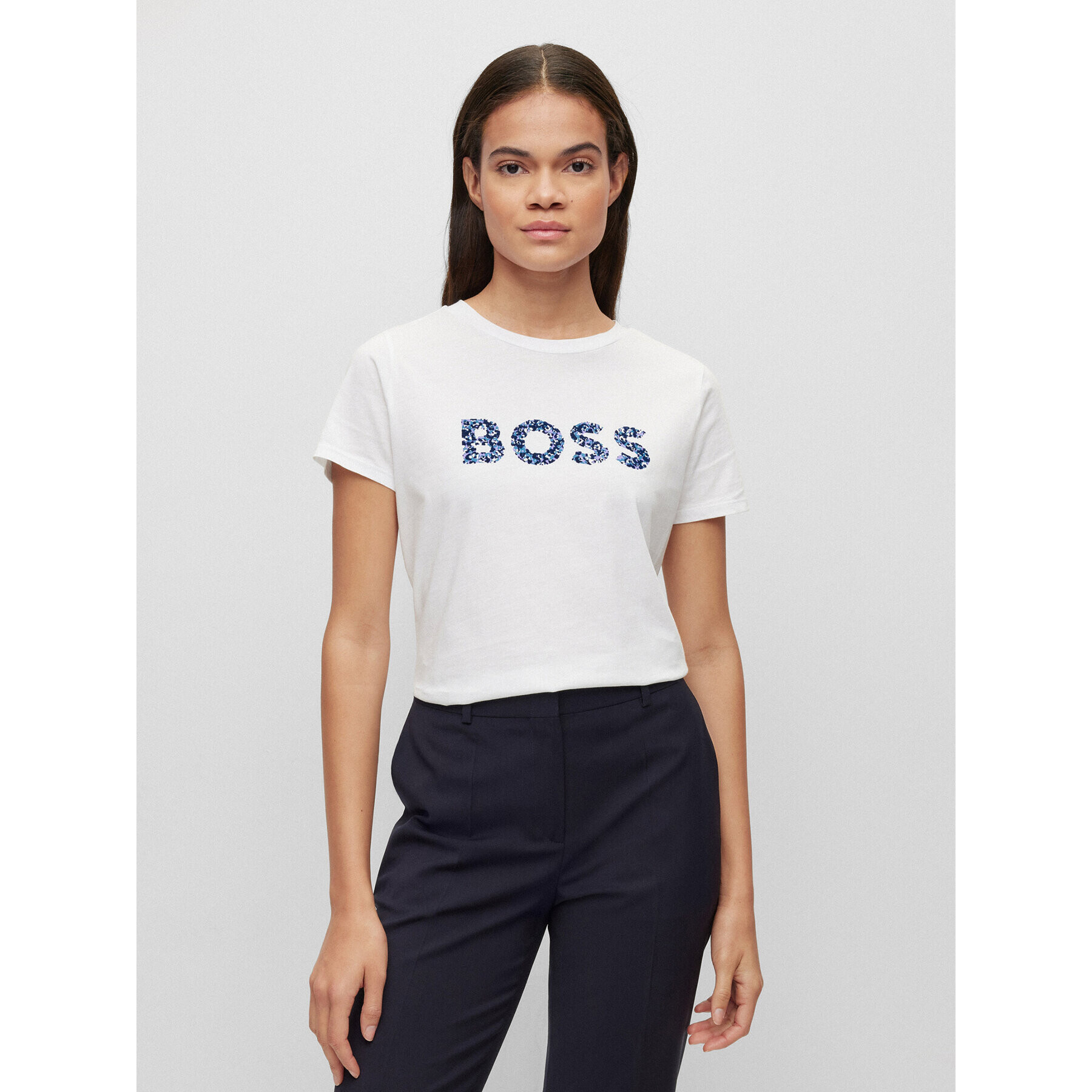 Boss Tricou 50479981 Alb Regular Fit - Pled.ro