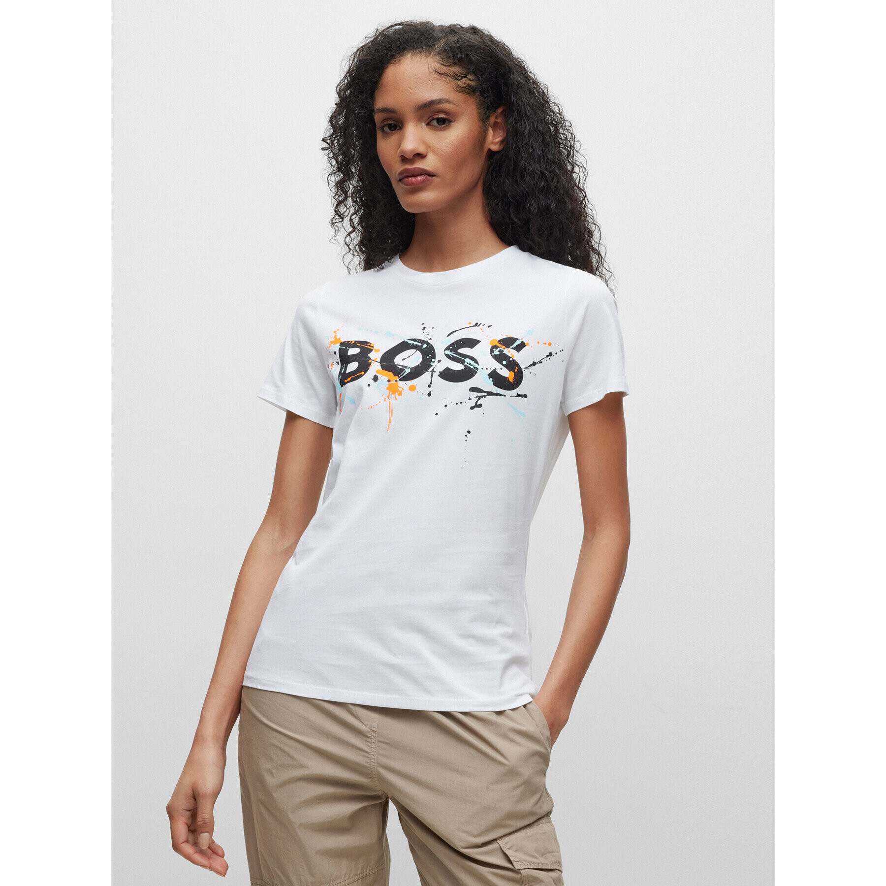 Boss Tricou 50479981 Bej Regular Fit - Pled.ro