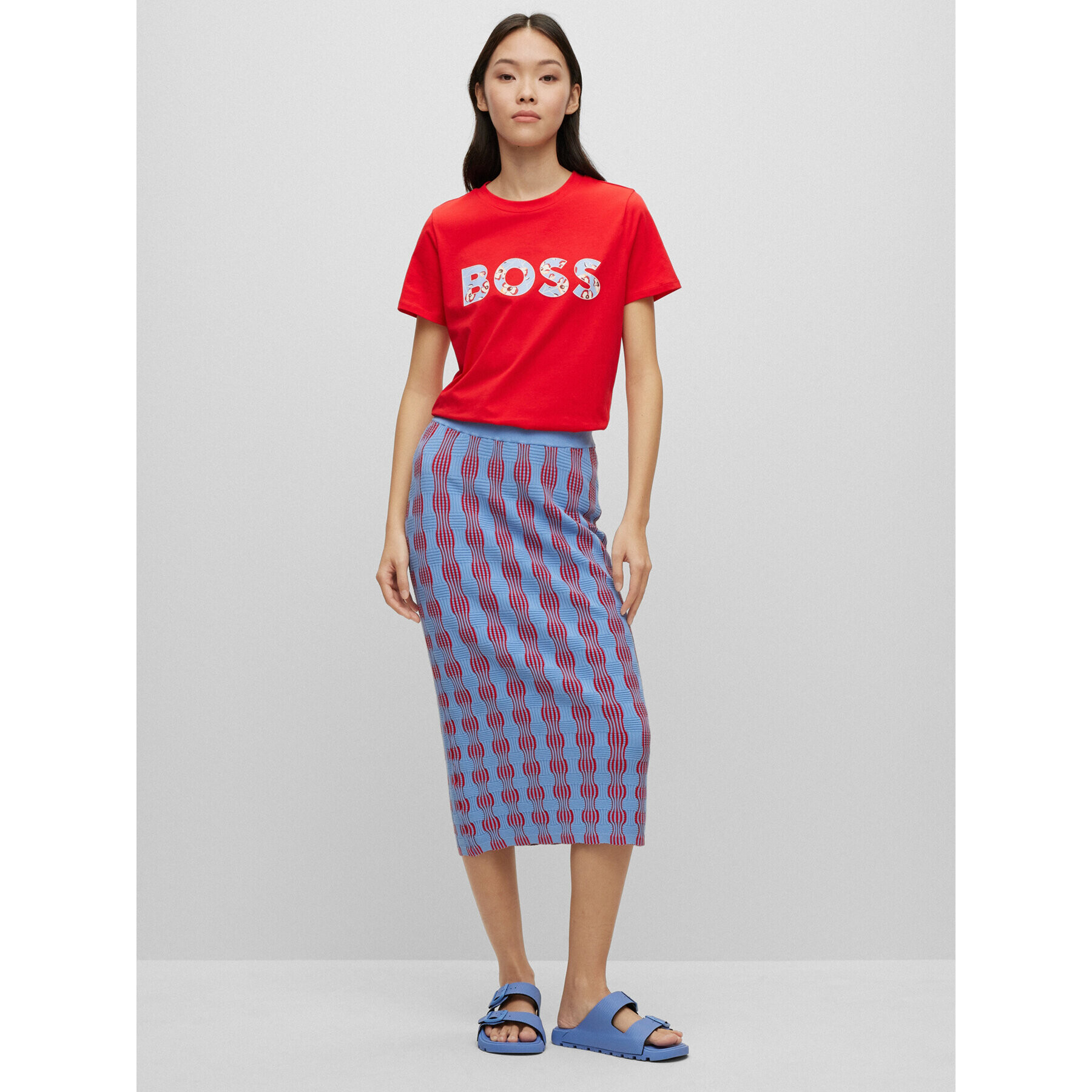 Boss Tricou 50479981 Roșu Regular Fit - Pled.ro