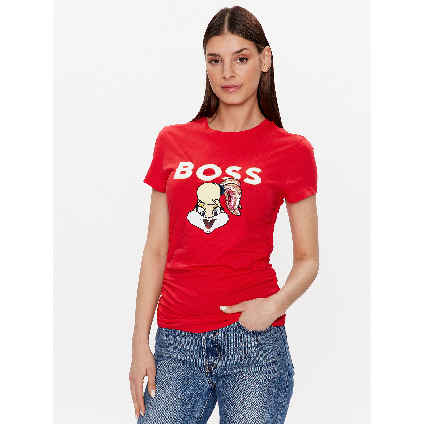 Boss Tricou 50484941 Roșu Slim Fit - Pled.ro