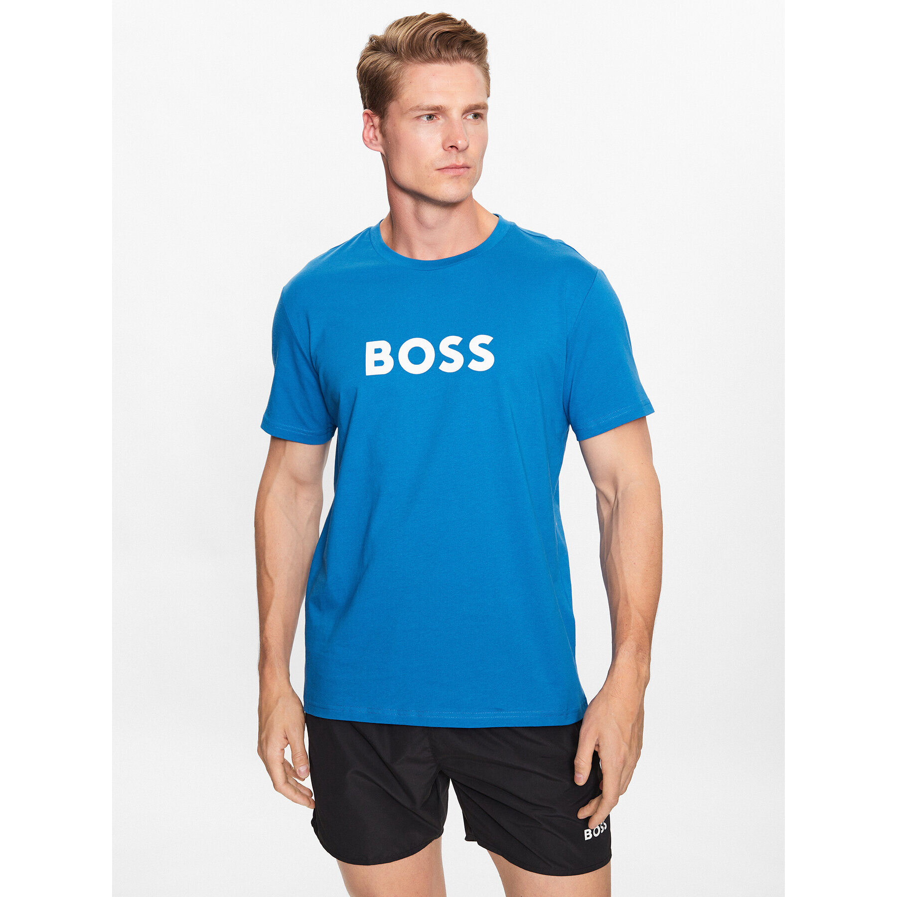 Boss Tricou 50491706 Albastru Regular Fit - Pled.ro