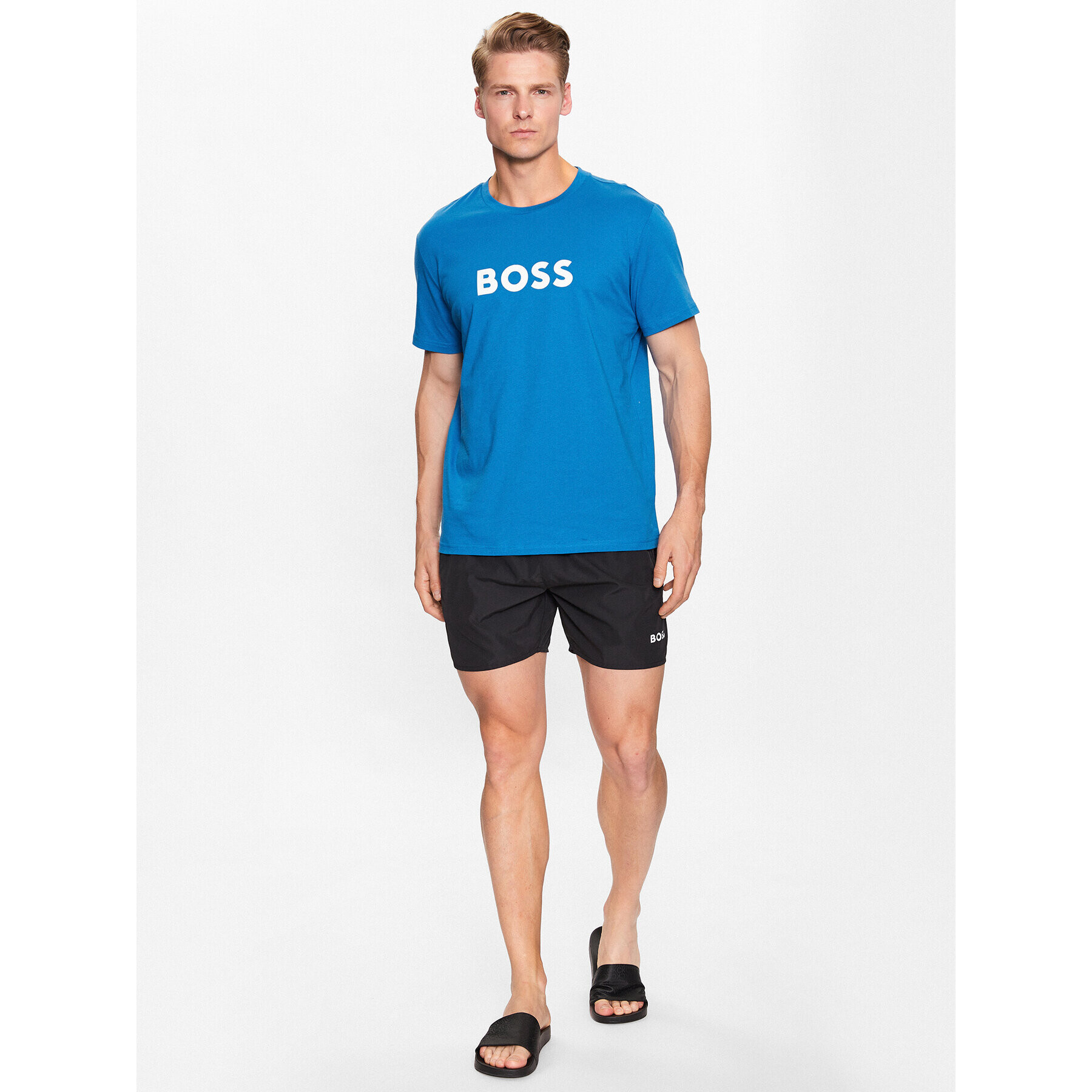 Boss Tricou 50491706 Albastru Regular Fit - Pled.ro