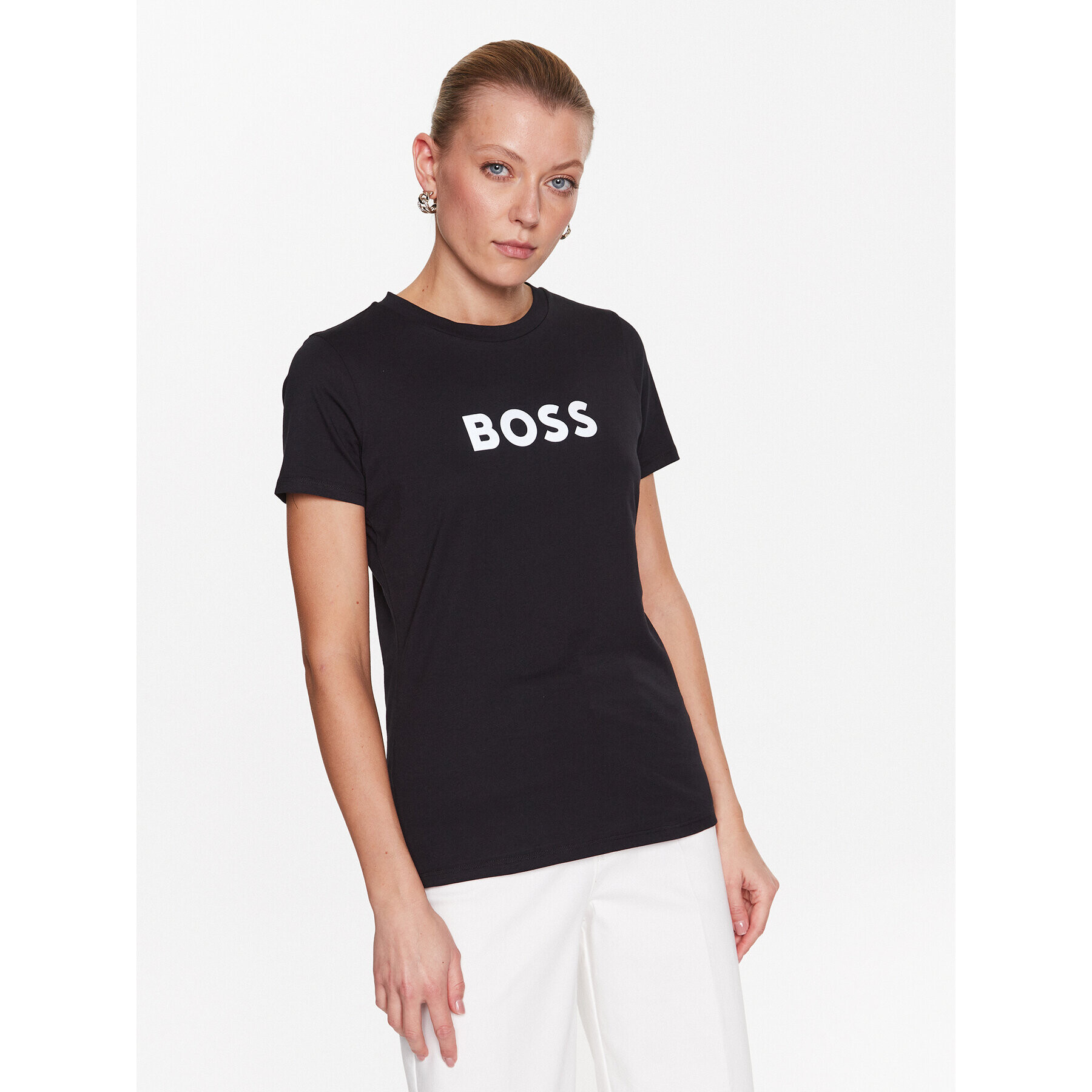 Boss Tricou 50492743 Negru Slim Fit - Pled.ro