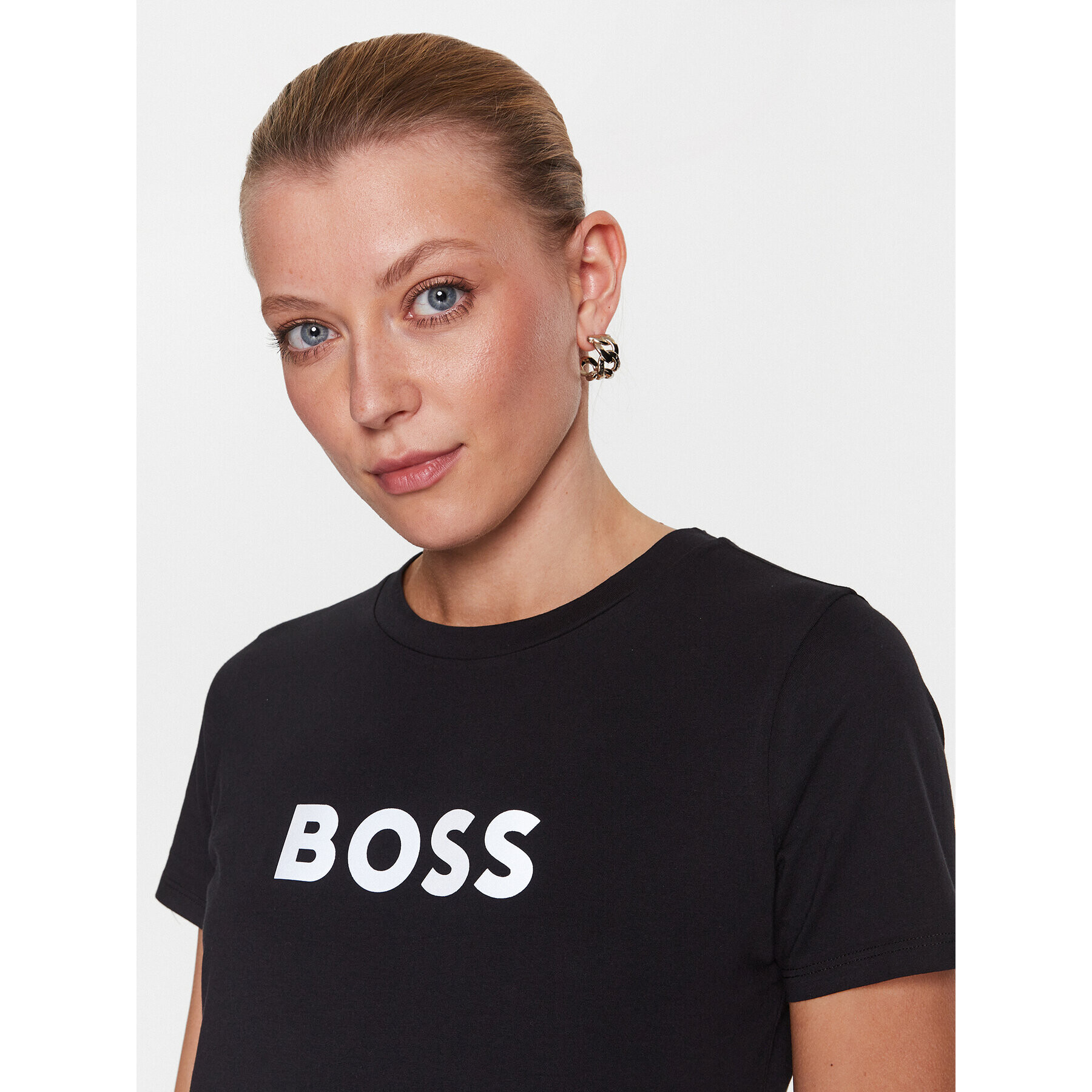 Boss Tricou 50492743 Negru Slim Fit - Pled.ro