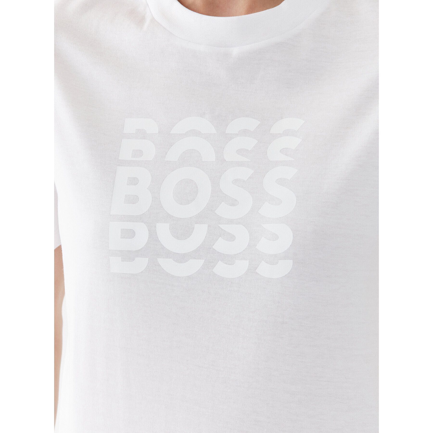 Boss Tricou 50500054 Alb Slim Fit - Pled.ro