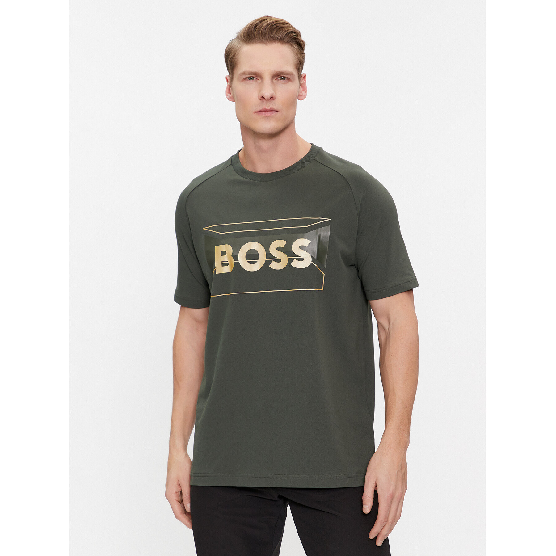 Boss Tricou 50514527 Verde Regular Fit - Pled.ro