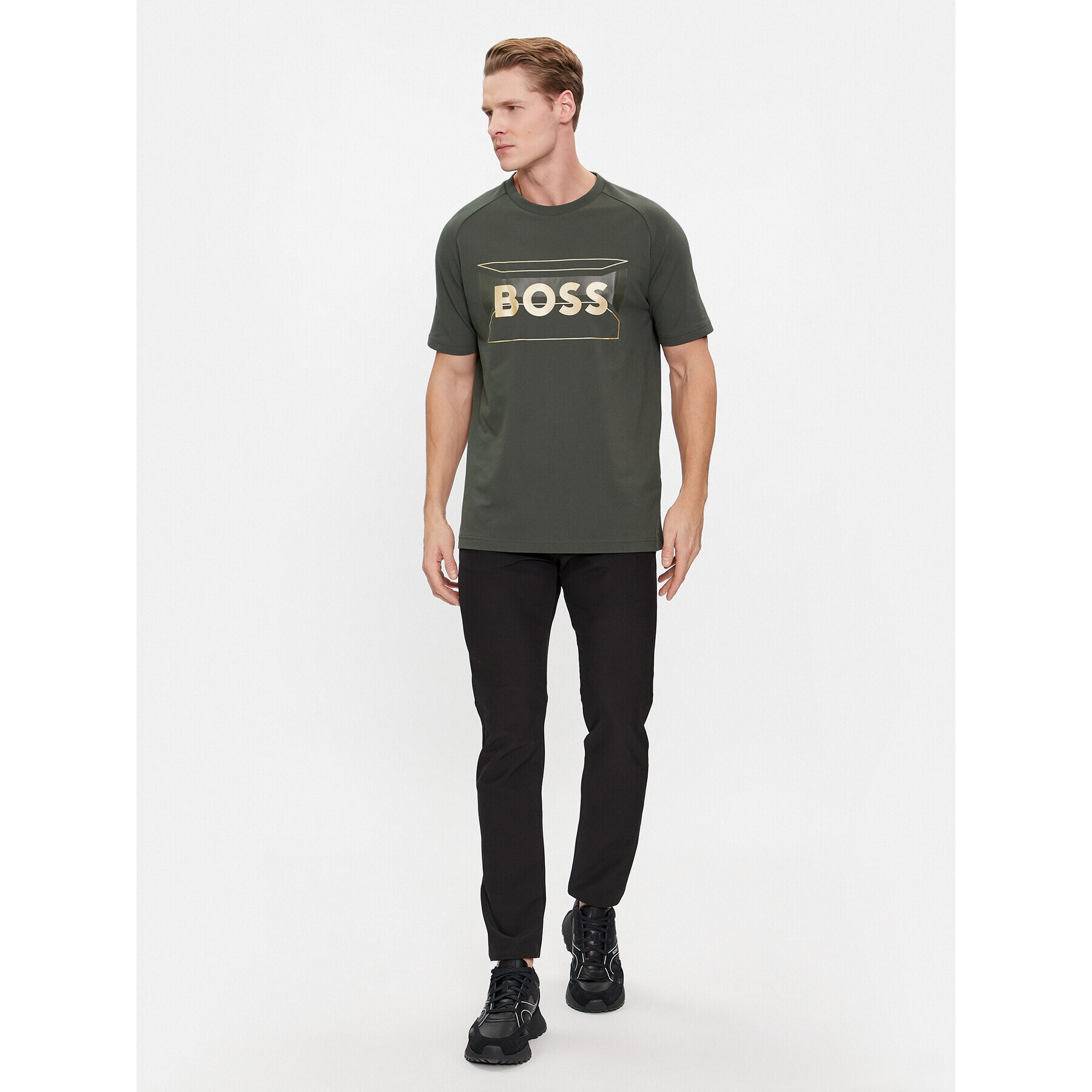 Boss Tricou 50514527 Verde Regular Fit - Pled.ro