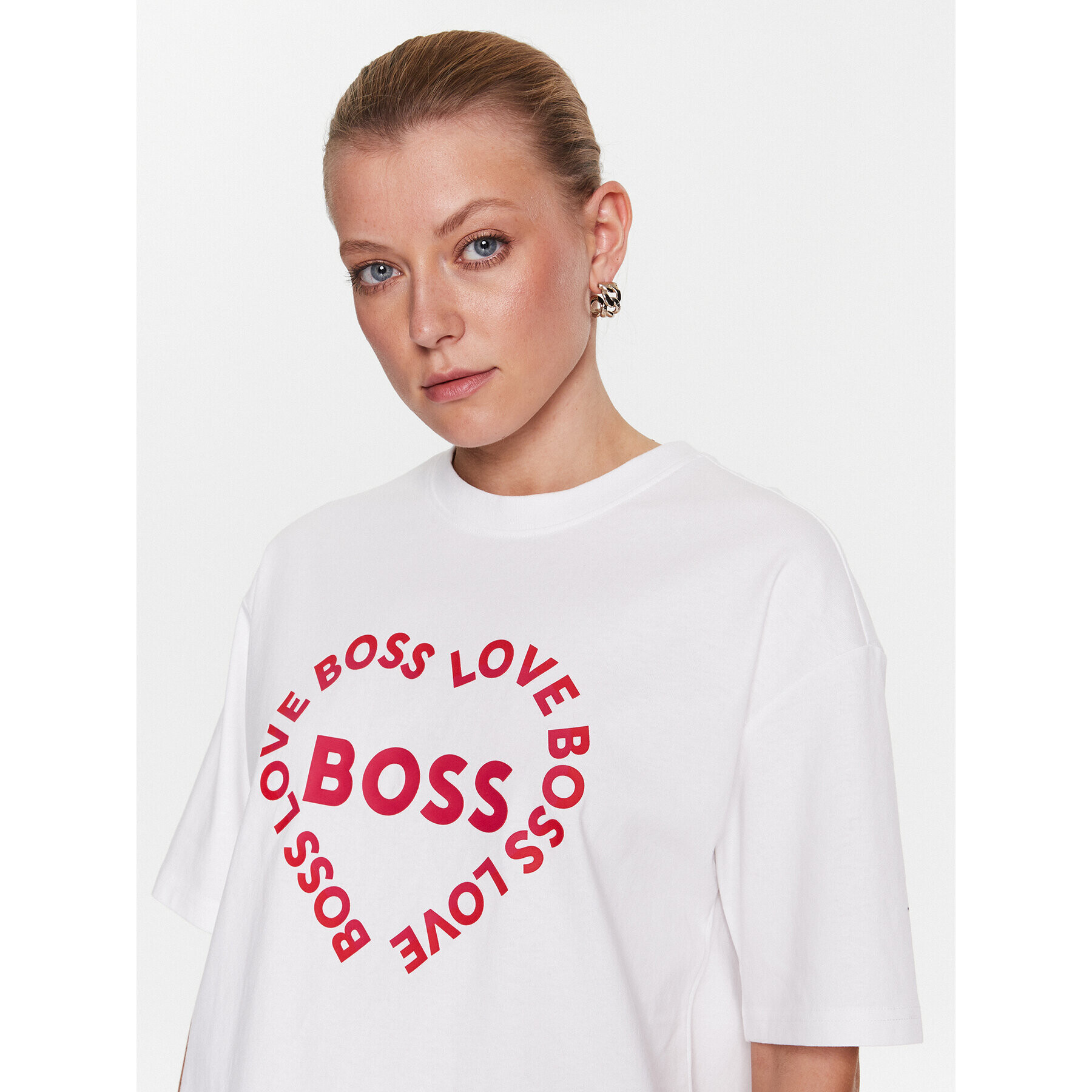 Boss Tricou C Ebase Vd 50491408 Alb Relaxed Fit - Pled.ro