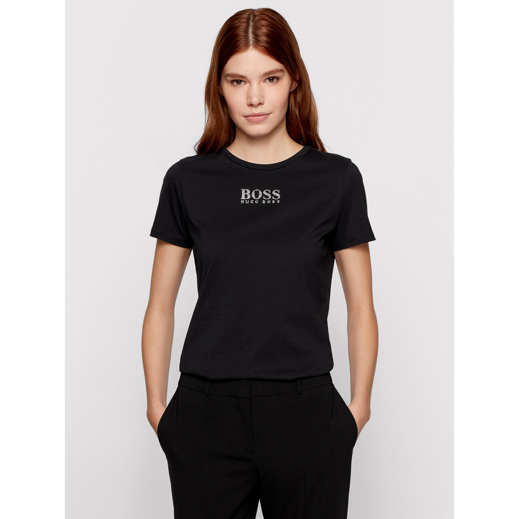 Boss Tricou C_Eloga 50442515 Negru Regular Fit - Pled.ro