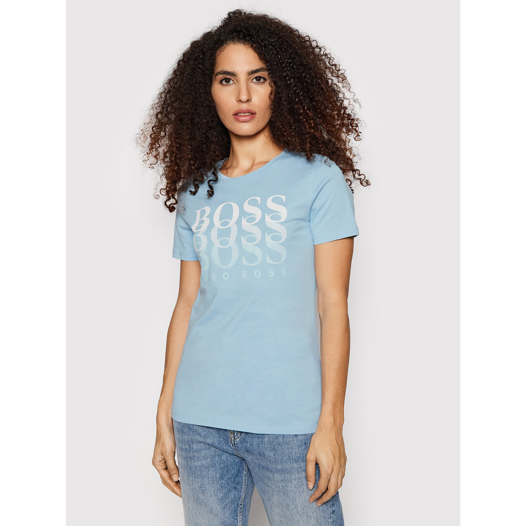 Boss Tricou C_Eloga1 50448512 Albastru Regular Fit - Pled.ro