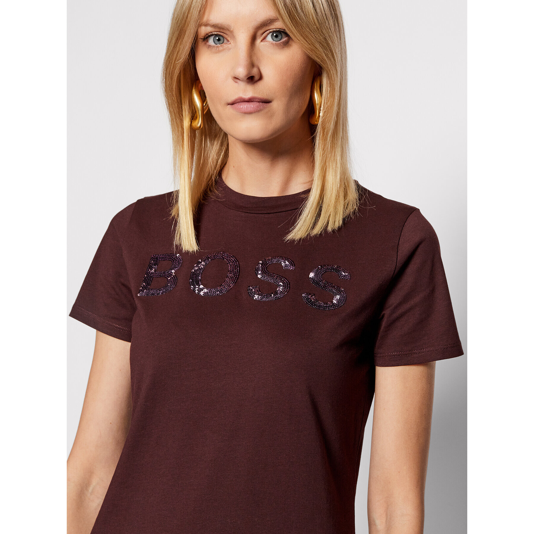 Boss Tricou C_Elogo_4 50464505 Vișiniu Regular Fit - Pled.ro