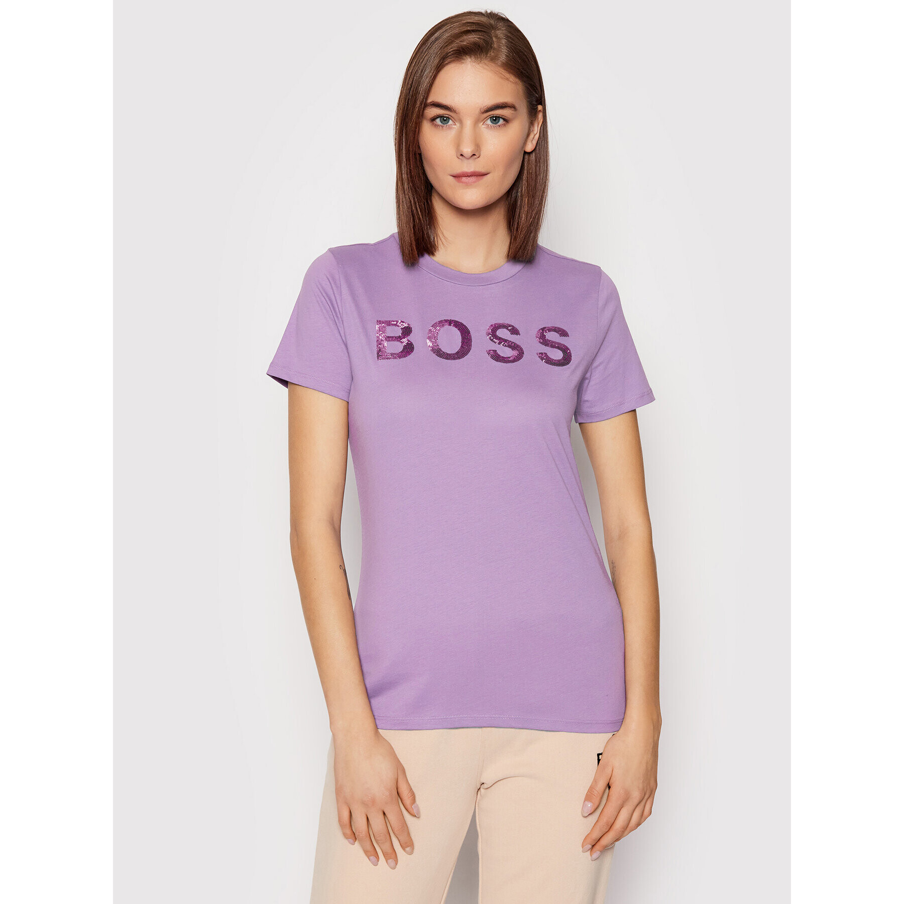 Boss Tricou C_Elogo_4 50464505 Violet Regular Fit - Pled.ro