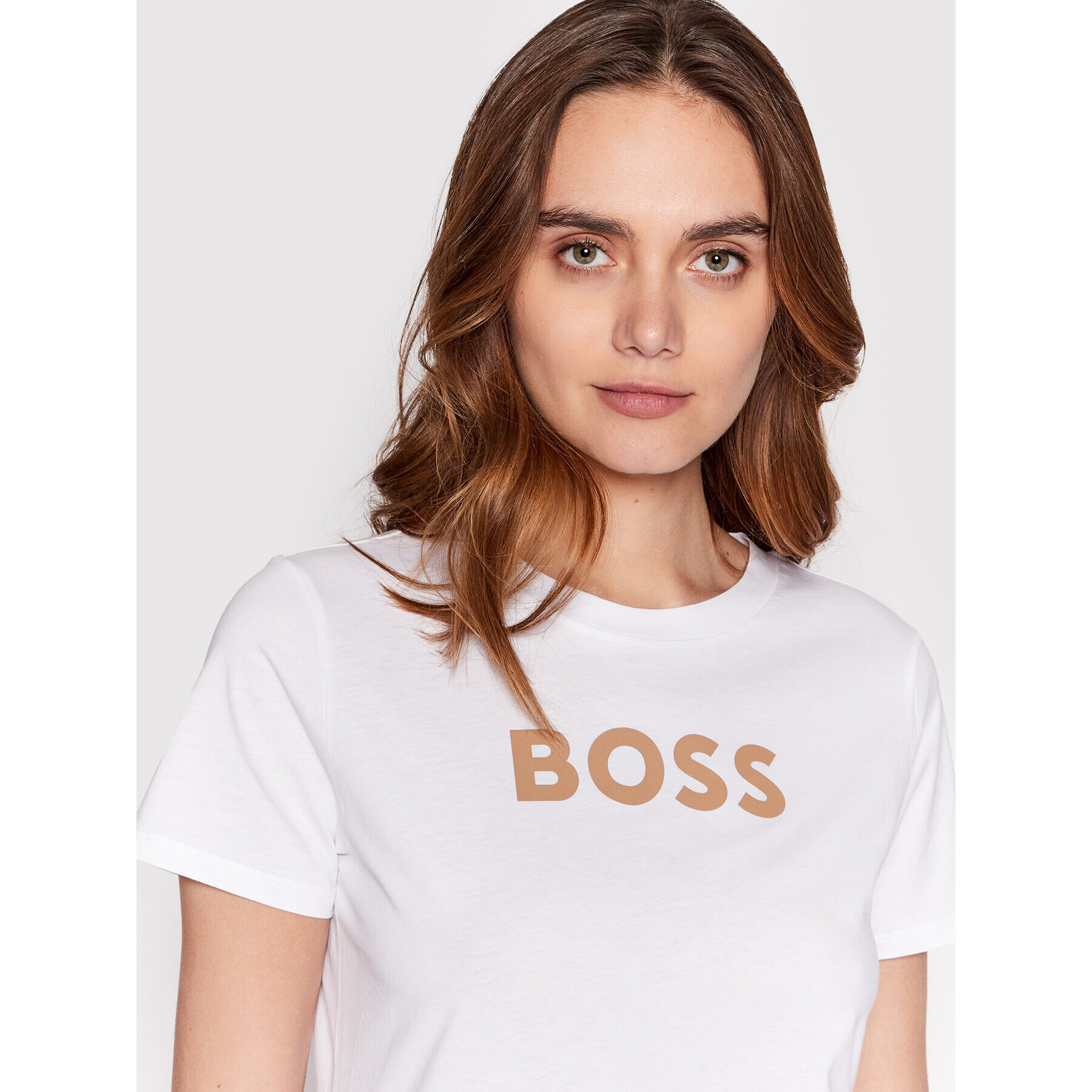 Boss Tricou C_Elogo_5 50468356 Alb Regular Fit - Pled.ro