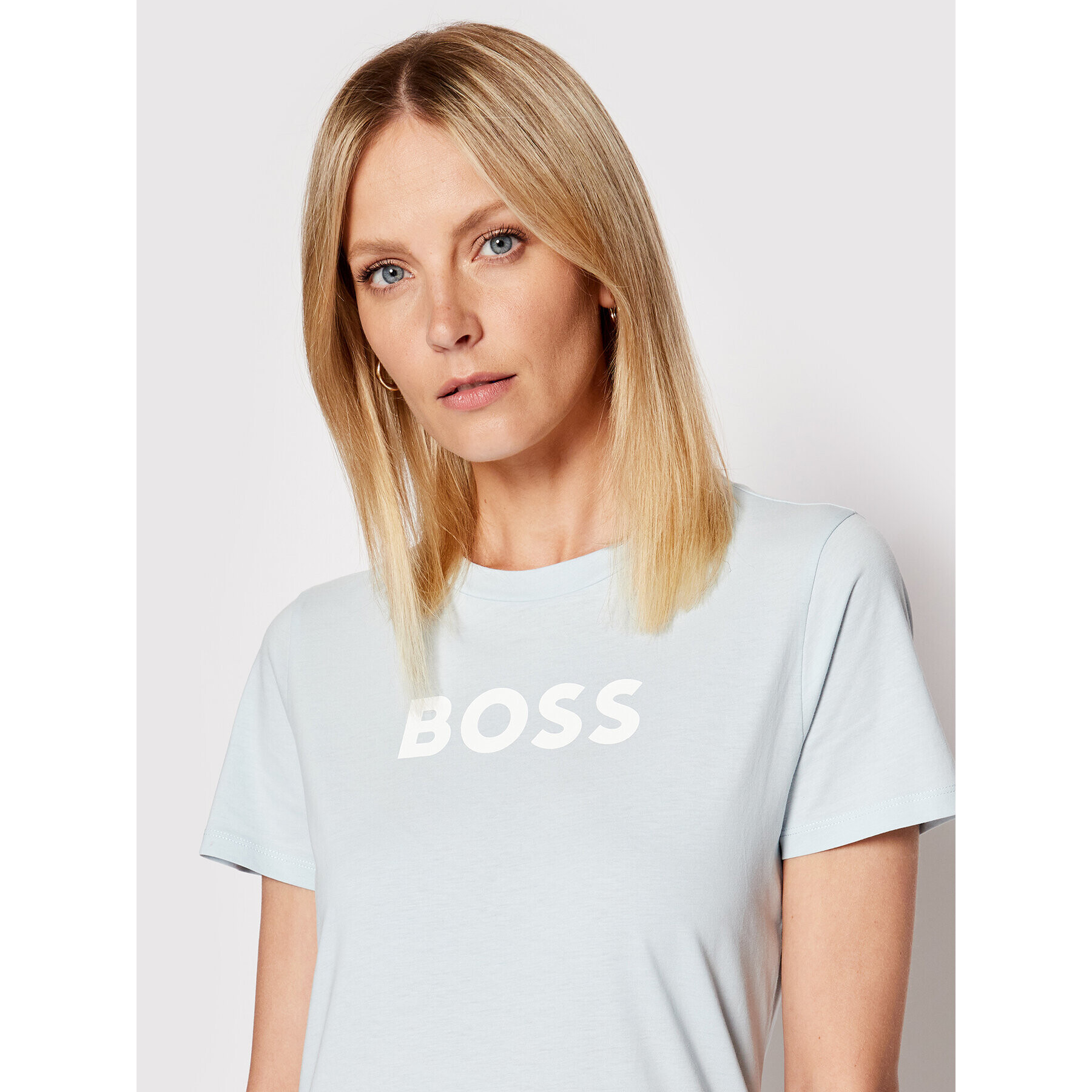 Boss Tricou C_Elogo_5 50468356 Albastru Regular Fit - Pled.ro