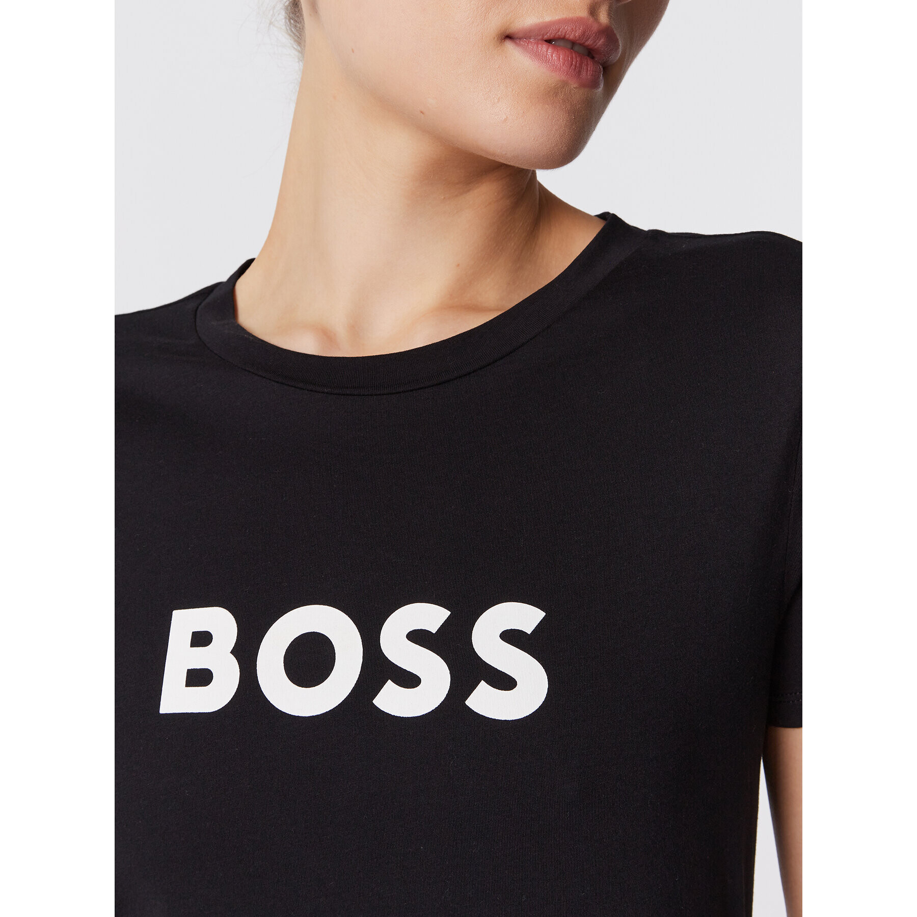 Boss Tricou C_Elogo_5 50468356 Negru Regular Fit - Pled.ro