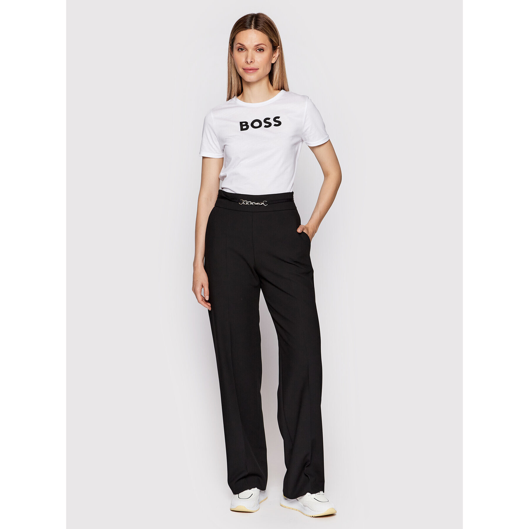 Boss Tricou C_Elogo_7 50472255 Alb Regular Fit - Pled.ro