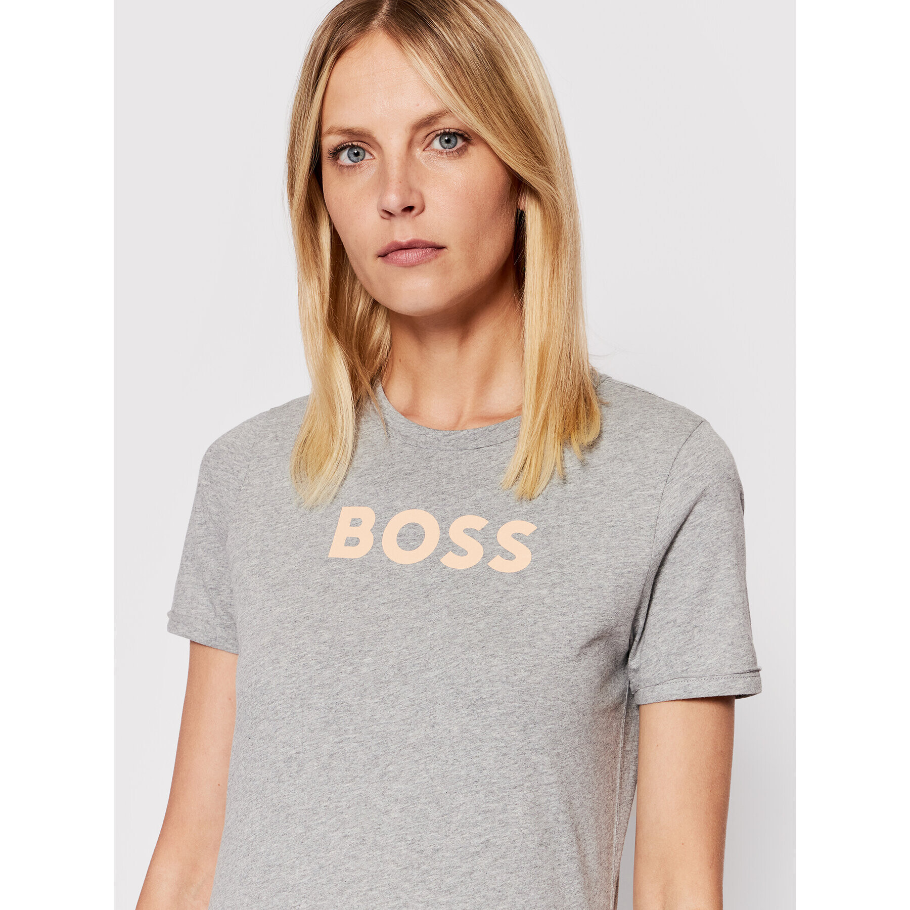 Boss Tricou C_Elogo_7 50472255 Gri Regular Fit - Pled.ro