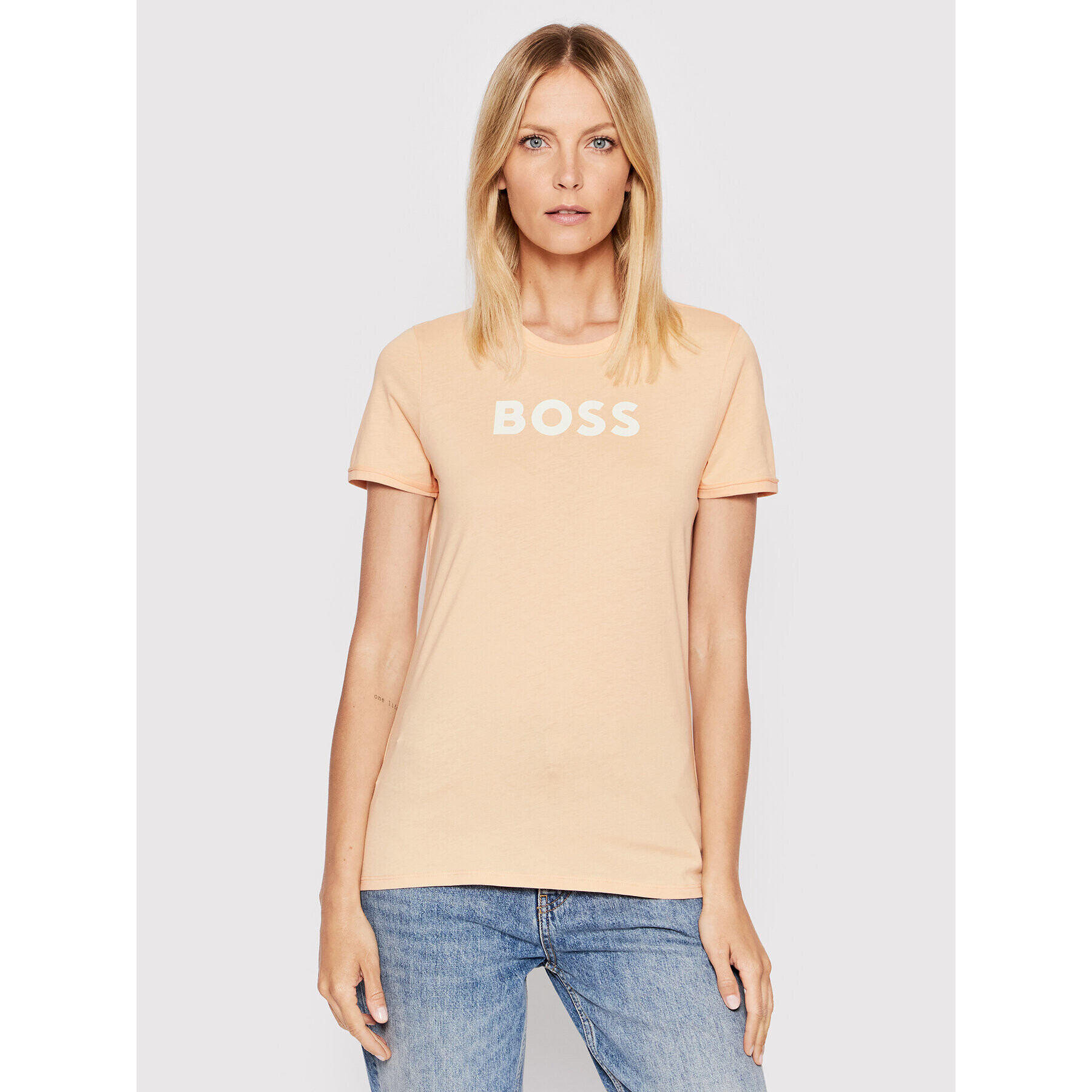 Boss Tricou C_Elogo_7 50472255 Portocaliu Regular Fit - Pled.ro