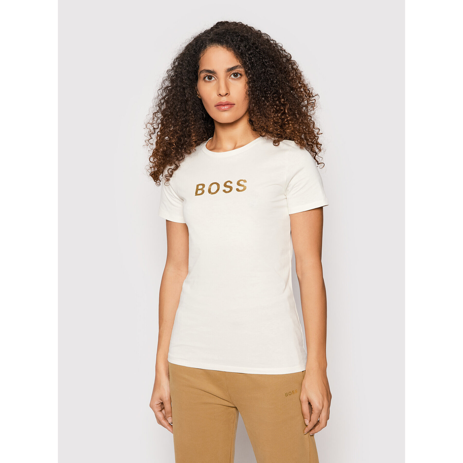 Boss Tricou C Elogo Gold 50461947 Bej Regular Fit - Pled.ro